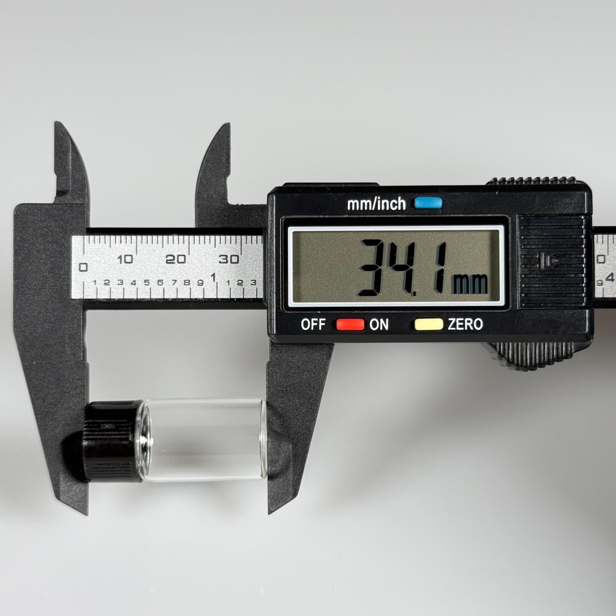 3 CC ŞEFFAF CAM ŞİŞE - SİYAH KAPAKLI - 3 ML KAPAKLI CAM ŞİŞE