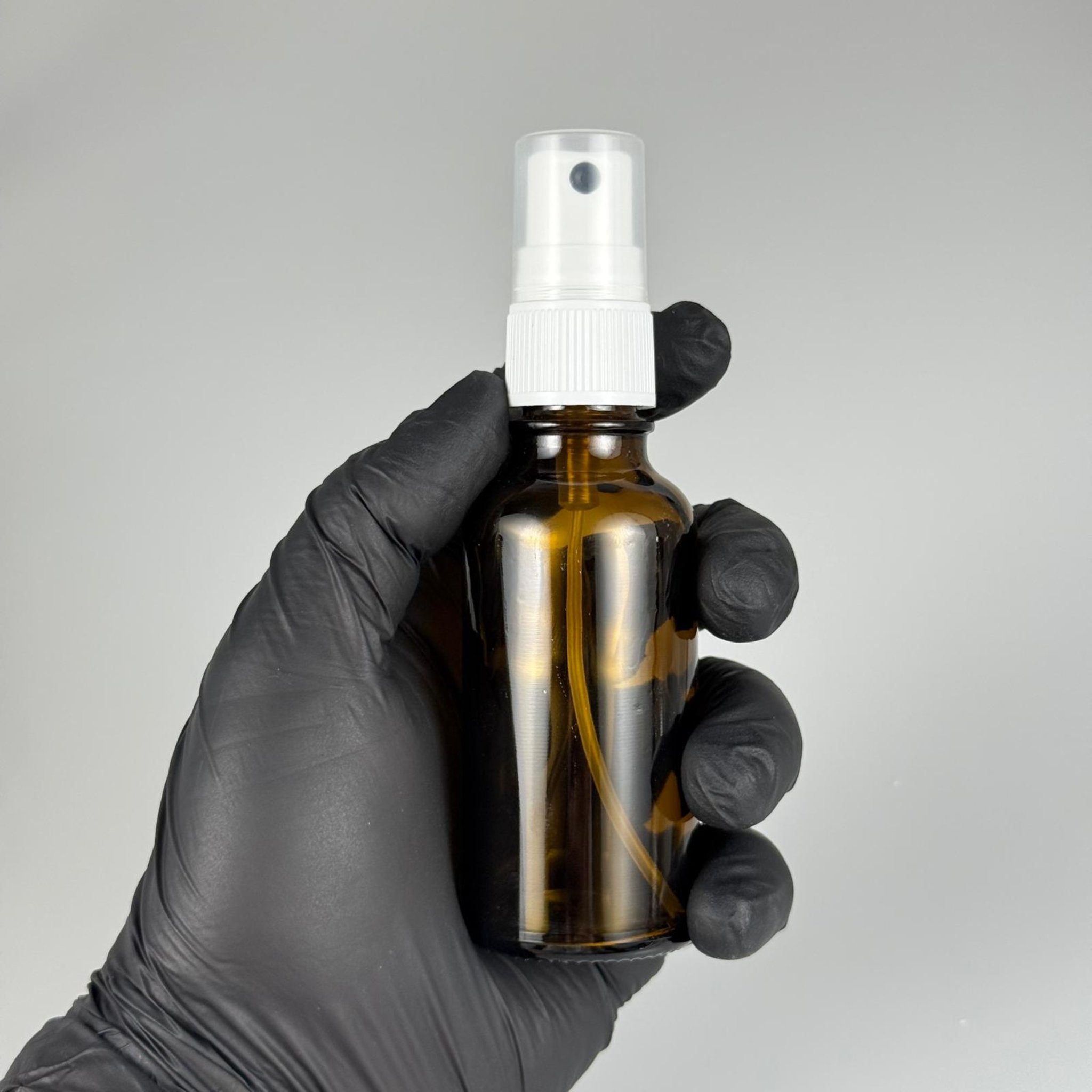 50 CC AMBER CAM ŞİŞE - BEYAZ SPREYLİ (hortum boyu tam uyumlu)  - 50 ML CAM ŞİŞE - KAHVERENGİ