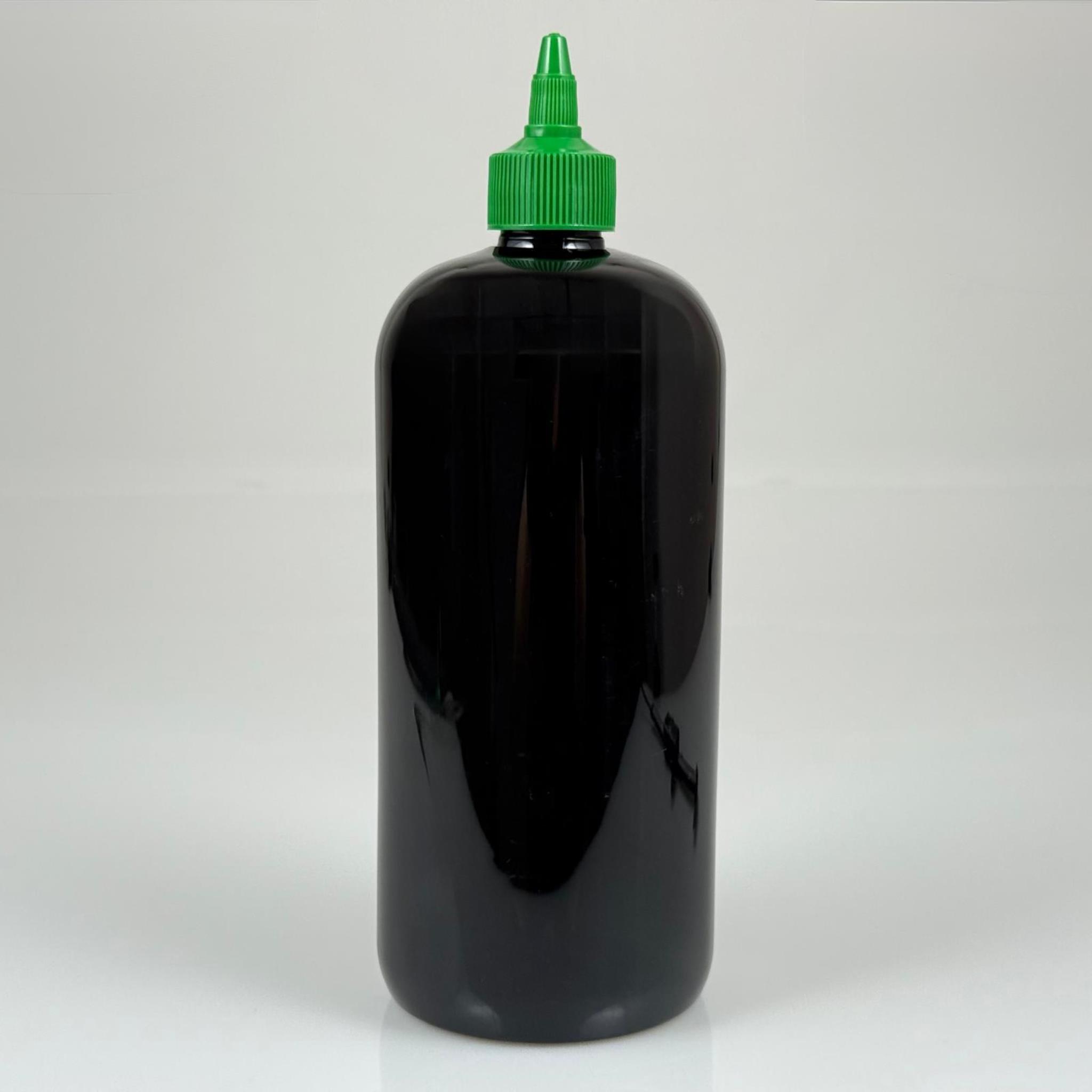 ZEYTİNYAĞI, SOS, ACI SOS, SİRKE, SRIRACHA VB BOŞ ŞİŞELERİ - YEŞİL SİVRİ TWİST AKITICI KAPAK + 1000 ML SİYAH PET PLASTİK ŞİŞE TAKIM