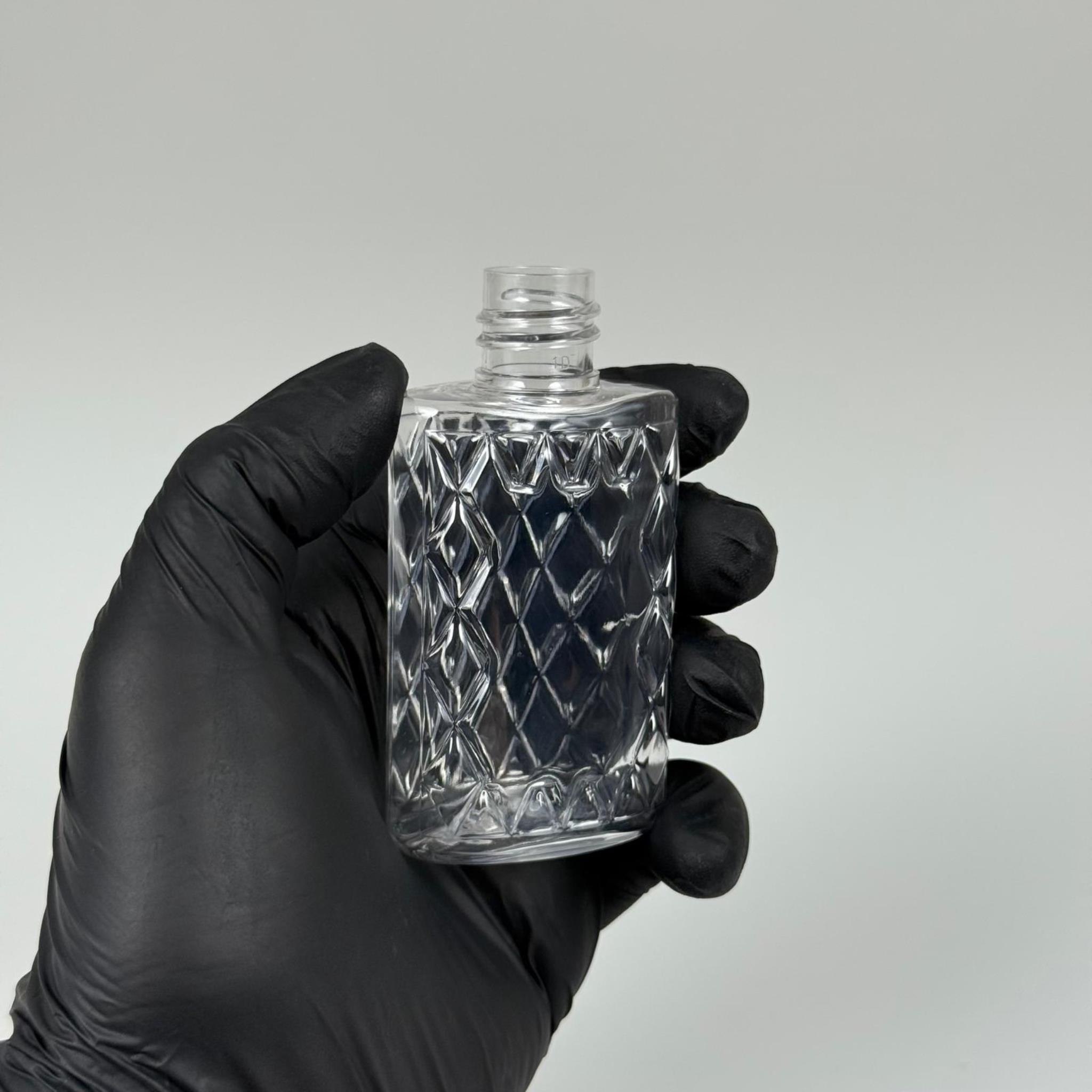 50 CC ŞEFFAF PET KÖŞELİ PARFÜM ŞİŞESİ  - 18 AĞIZ - 50 ML PLASTİK PARFÜM - KOLONYA ŞİŞESİ