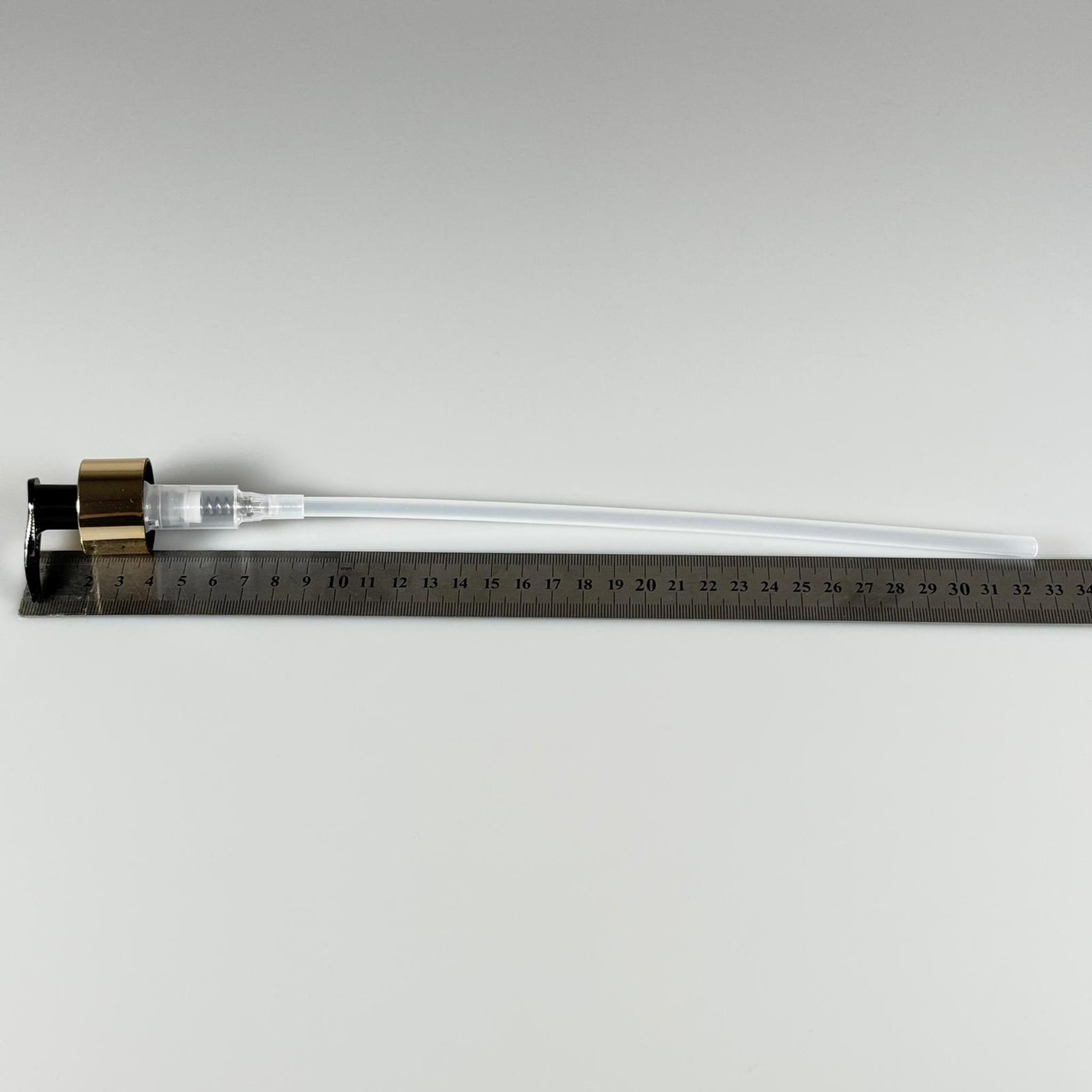 28 MM POMPA KİLİTLİ GOLD ALÜMİNYUM KAPLAMALI - SIVI SABUN POMPASI - UZUN HORTUMLU (30 CM)