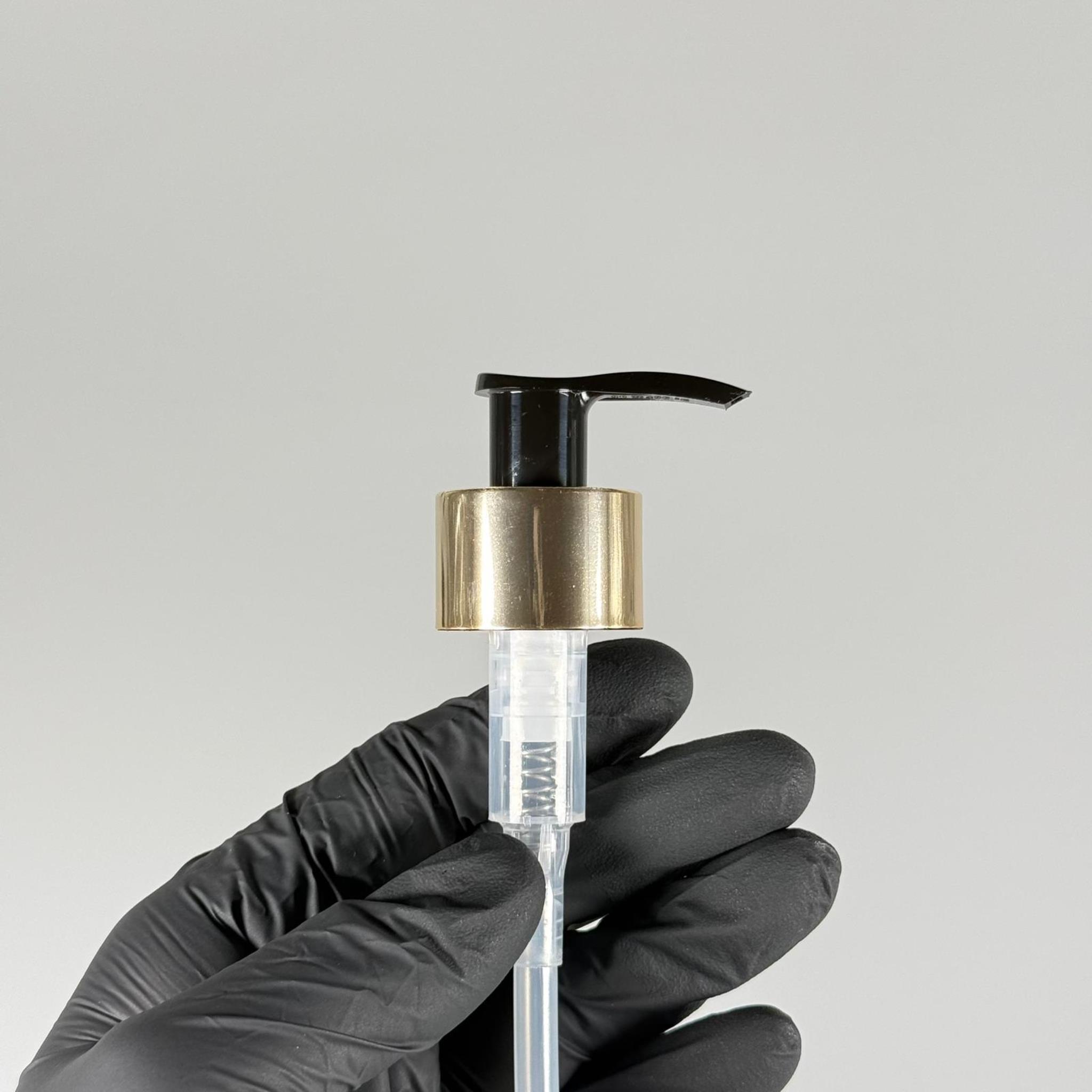 28 MM POMPA KİLİTLİ GOLD ALÜMİNYUM KAPLAMALI - SIVI SABUN POMPASI - UZUN HORTUMLU (30 CM)