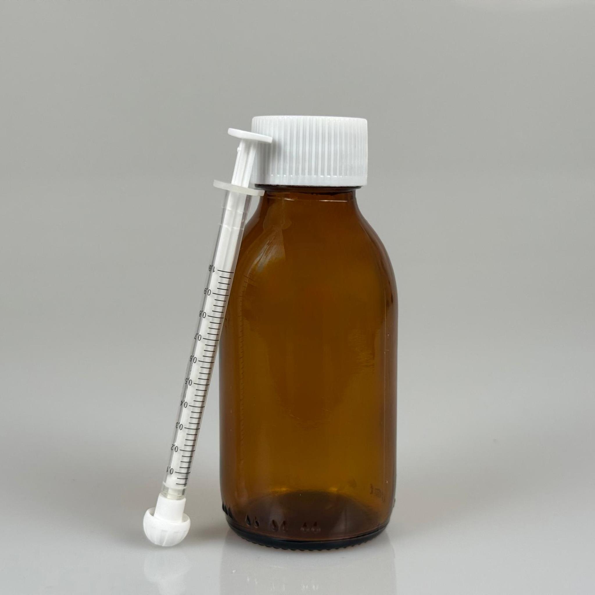 100 ML CAM ECZA ŞİŞESİ + 1 ML DOZAJ PİPETİ + DOZAJ TIPASI + CONTALI PLASTİK KAPAK TAKIM