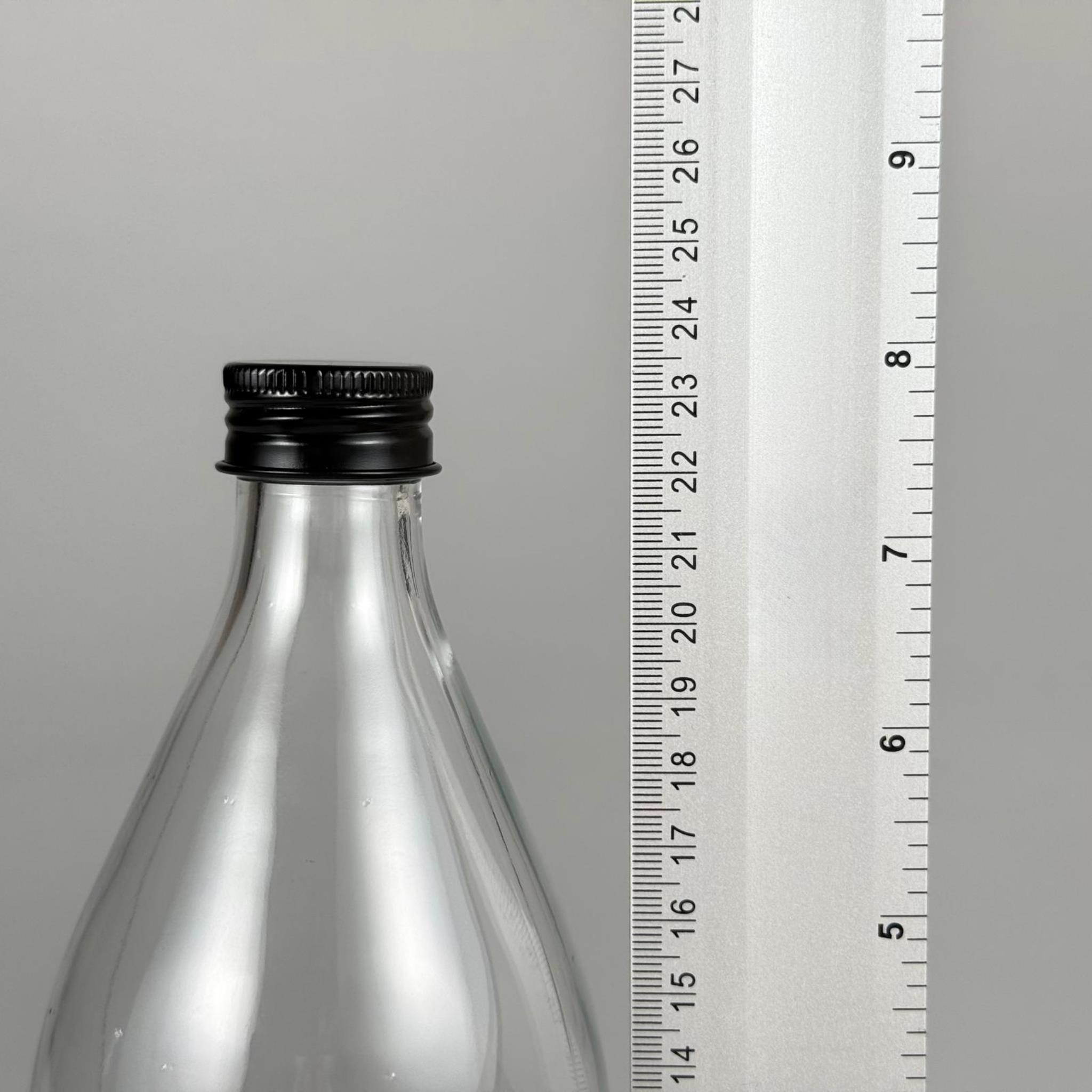 750 ML LÜKS CAM SU ŞİŞESİ - 750 CC BOŞ CAM SU ŞİŞELERİ - SİYAH ALÜMİNYUM METAL KAPAKLI (ELLE AÇILIP KAPANABİLİR) - RESTORAN, CAFE, OTEL VS İÇİN PREMİUM CAM ŞİŞE