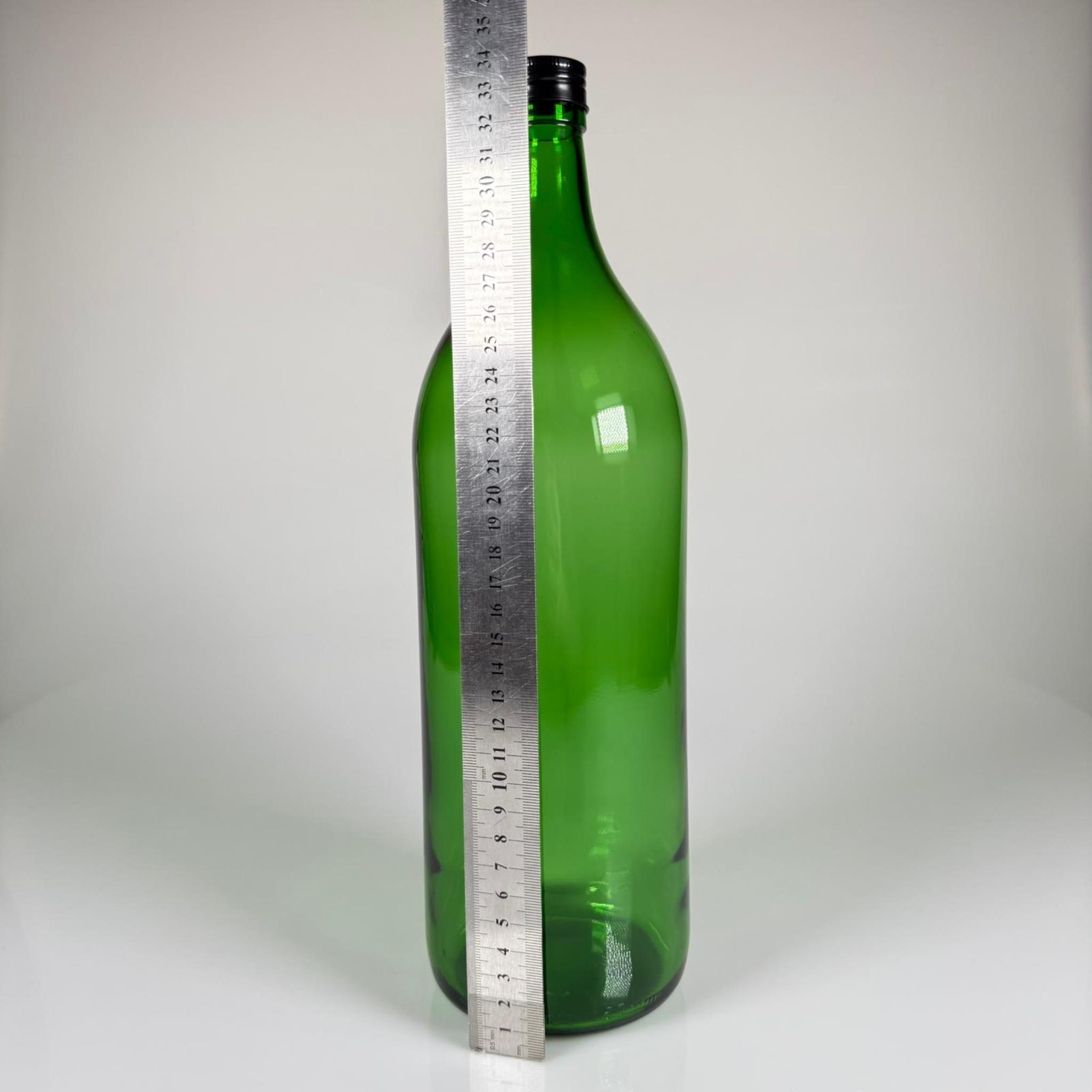 2000 CC YEŞİL CAM ŞİŞE - SİYAH METAL ALÜMİNYUM KAPAKLI - 2000 ML YAĞ ŞİŞESİ - SİRKE ŞİŞESİ - 2 LİTRE CAM ŞİŞE