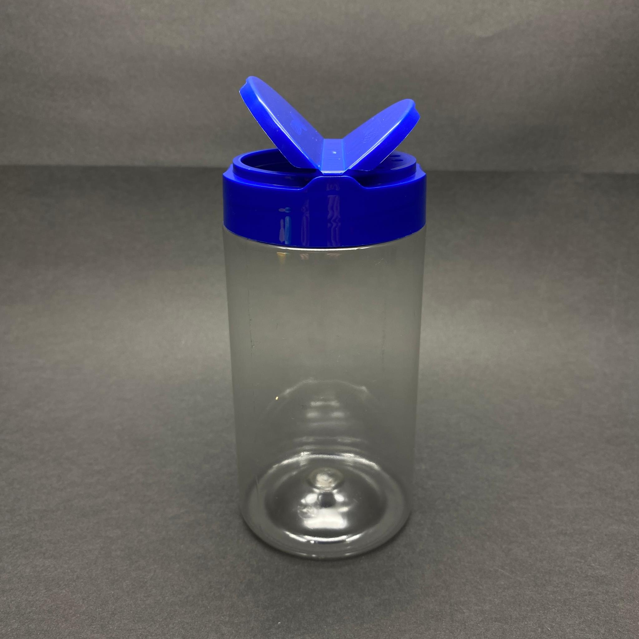 370 CC PLASTİK SİLİNDİR BAHARATLIK KAVANOZ - 370 ML BAHARAT KAVANOZU - MAVİ AÇILIR KAPANIR KAPAKLI
