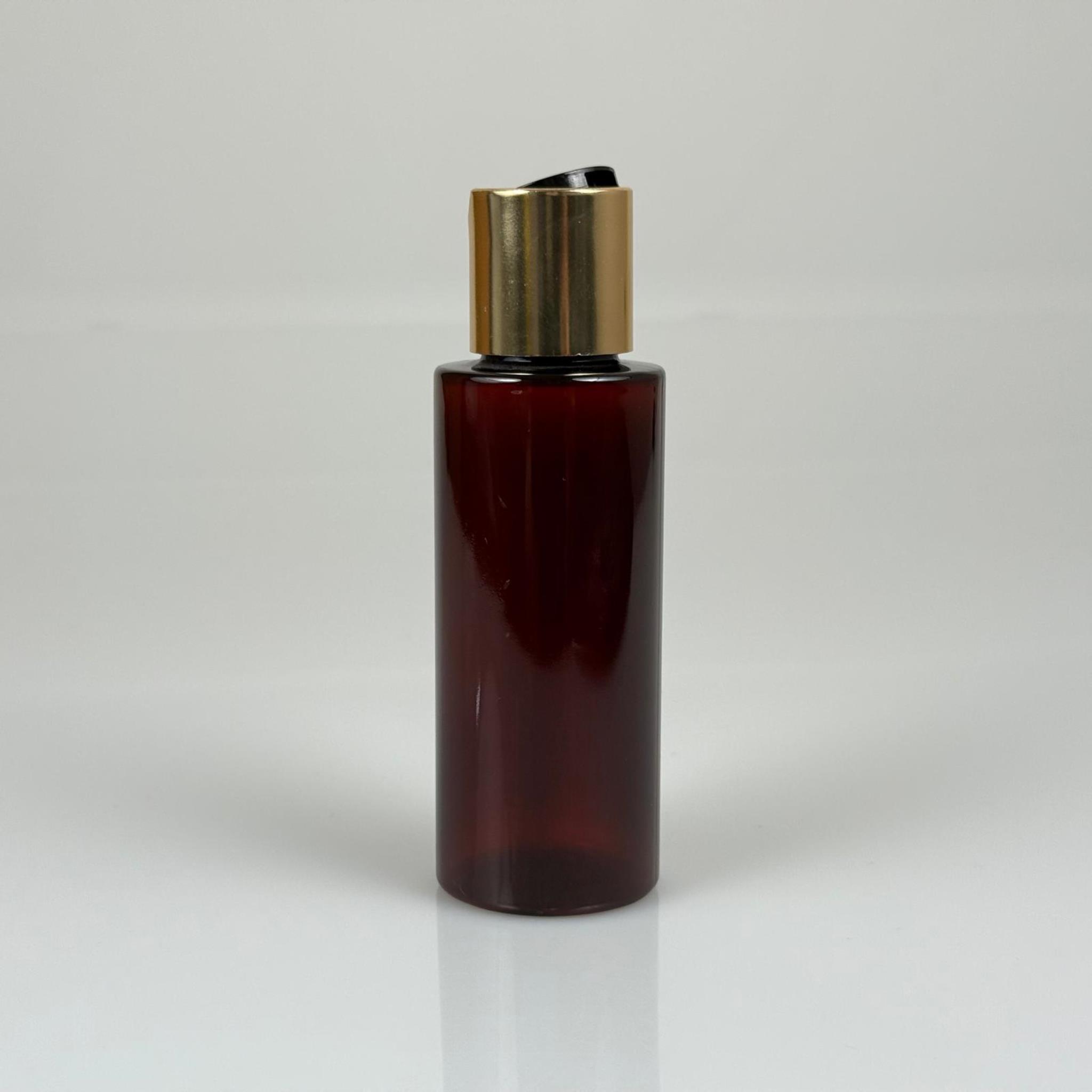 100 CC AMBER KÜT BOYUNLU PET ŞAMPUAN ŞİŞESİ -  100 ML GOLD DİSKTOP ŞAMPUAN KAPAKLI