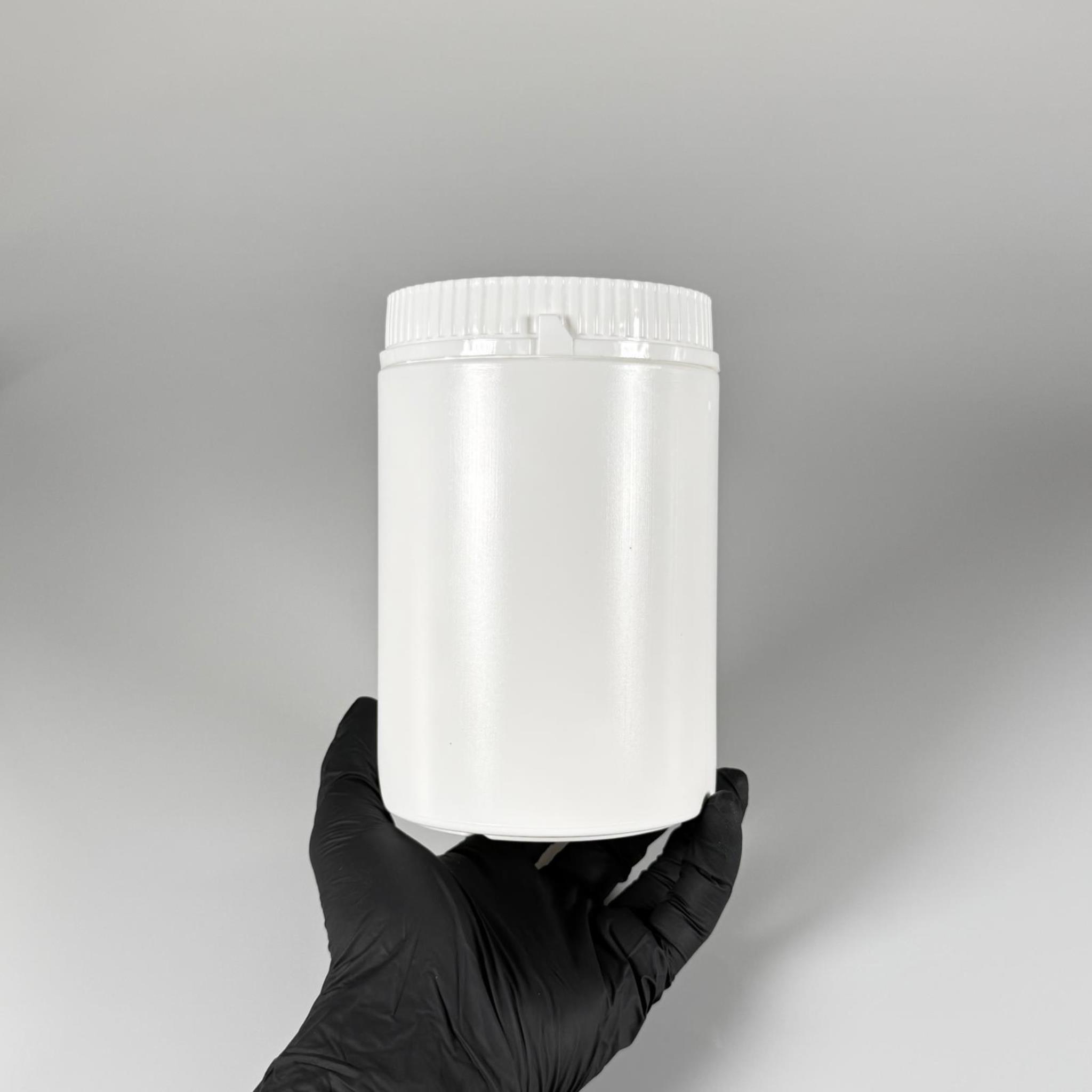 1000 CC POMAT KUTUSU KİLİTLİ KAPAKLI BEYAZ - 1000 ML PE POLİETİLEN KREM KAVANOZU