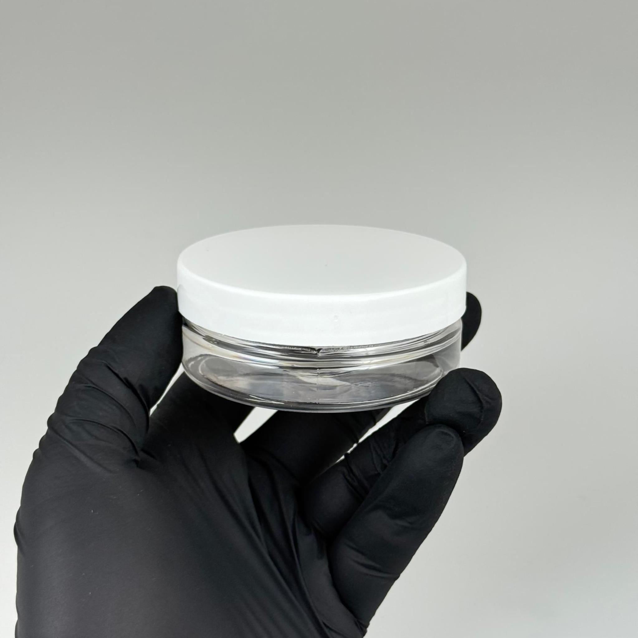 50 ML SERT PET KAVANOZ + BEYAZ PLASTİK KAPAK + İÇ TIPA - 50 CC KALIN ŞEFFAF PLASTİK KAVANOZ BEYAZ PLASTİK KAPAKLI İÇ TIPALI TAKIM - KREM KAVANOZLARI