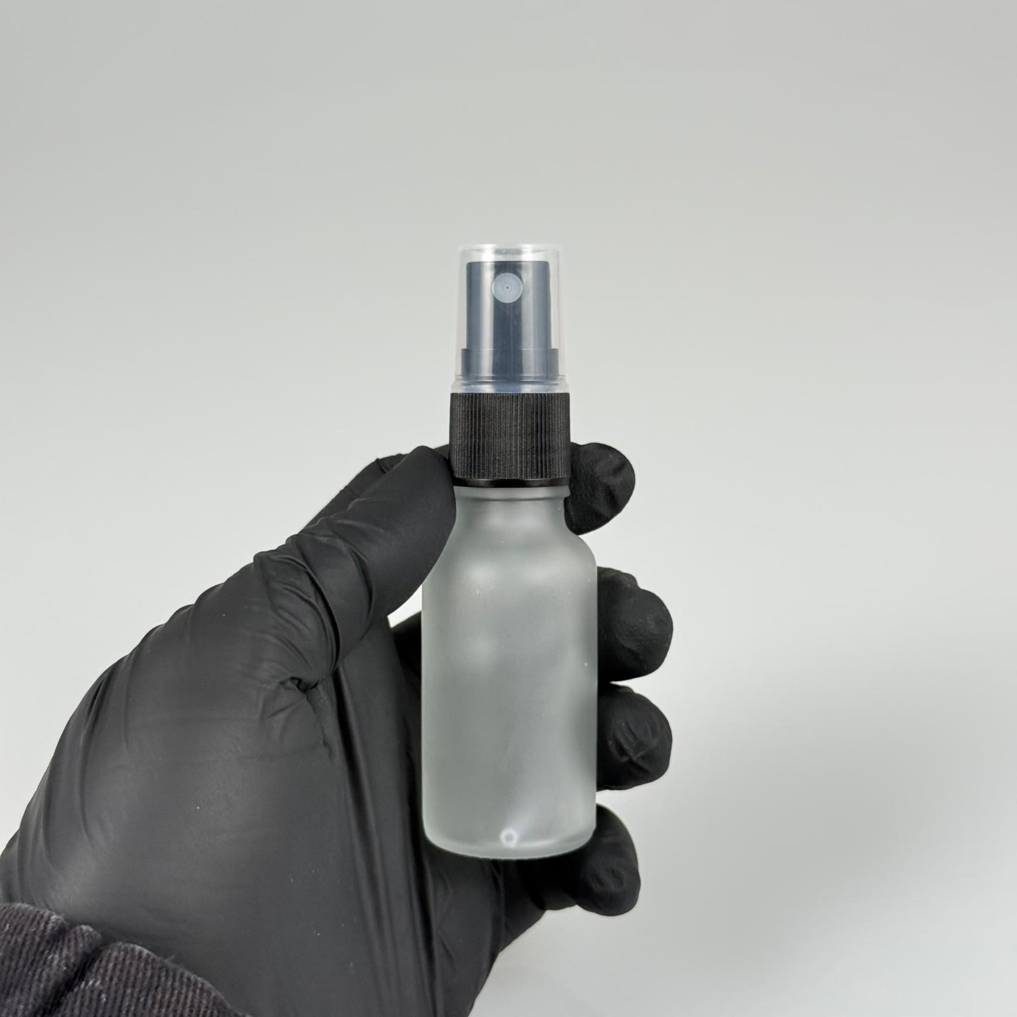 20 CC BUZLU CAM ŞİŞE SİYAH SPREYLİ TAKIM - 20 ML SPREYLİ ŞİŞE - BUZLU CAM