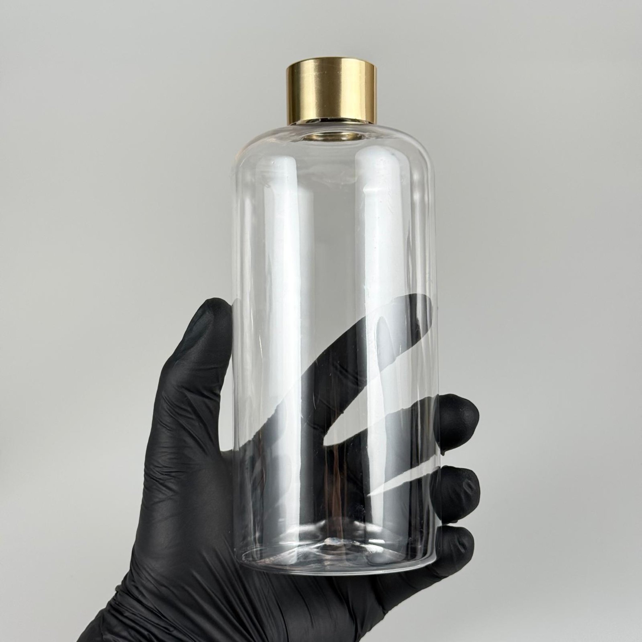 500 CC UZUN SİLİNDİR PET ŞİŞE + ALÜMİNYUM KAPLAMALI GOLD KAPAKLI + KÖR TIPALI TAKIM - 500 ML PET ŞİŞE