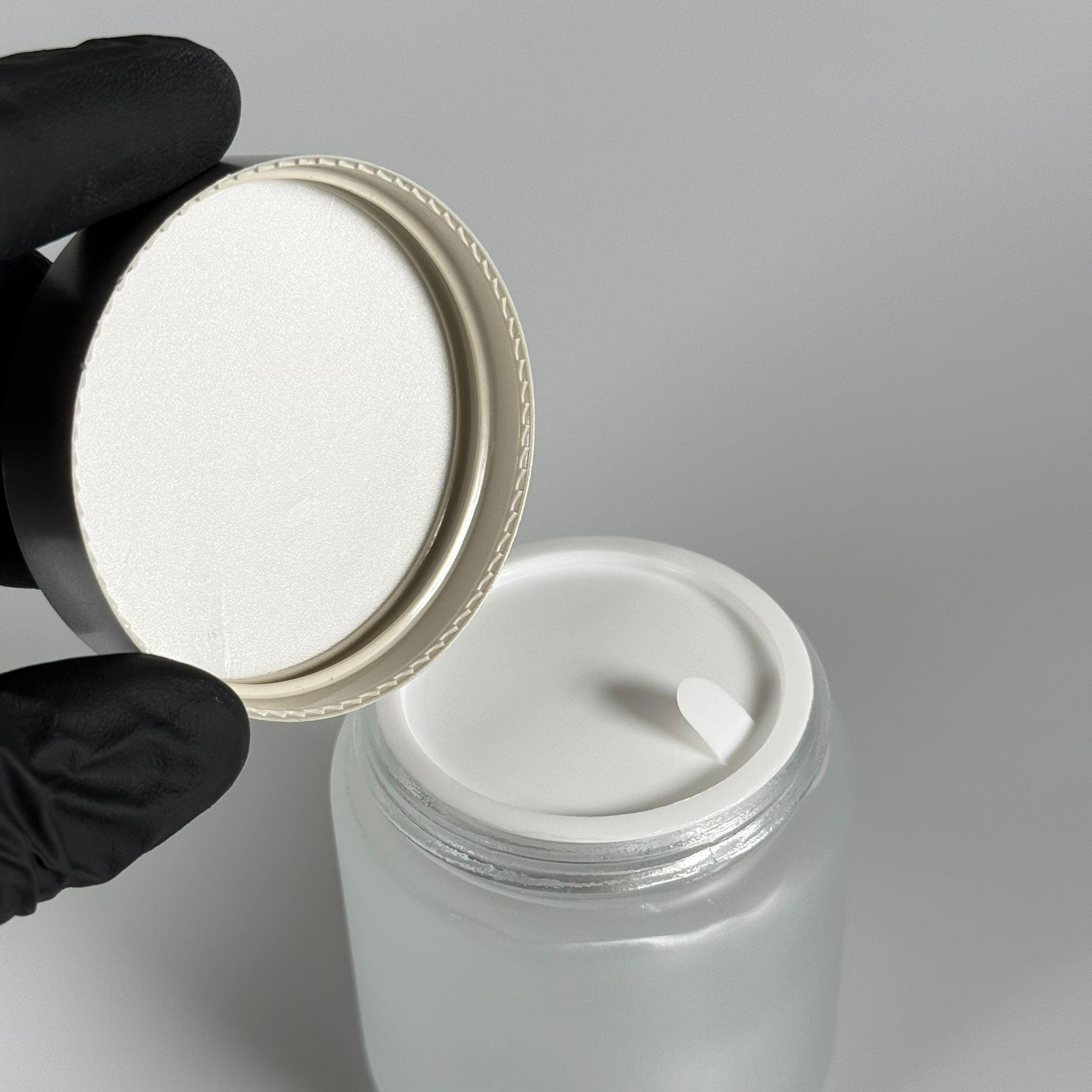 100 CC CAM BUZLU KREM KAVANOZU - GÜMÜŞ  KAPAKLI İÇ CONTALI - 100 ML BUZLU CAM KREM KAVANOZU - BUZLU MUM KAVANOZU