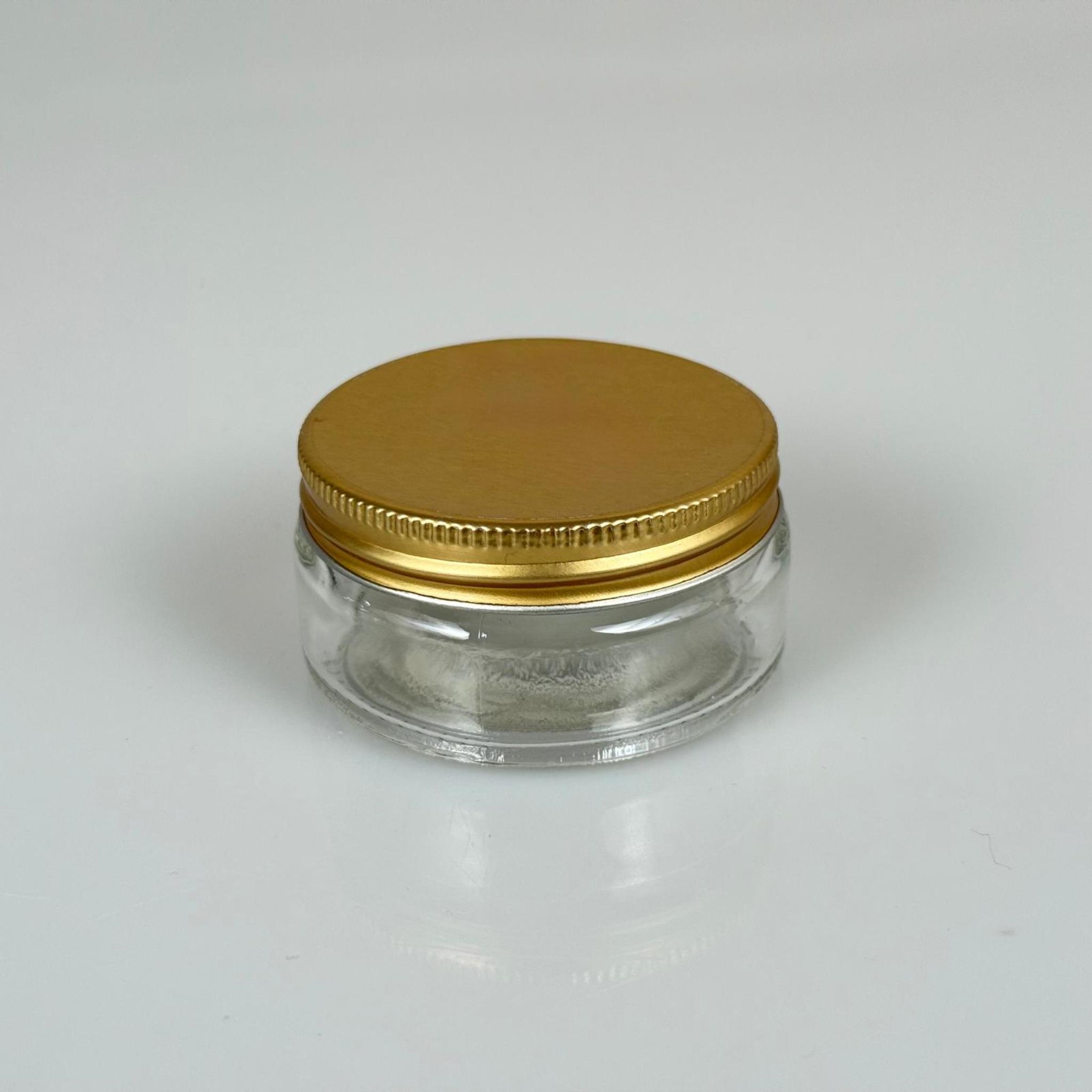 50 CC CAM KREM KAVANOZU - GOLD METAL KAPAKLI - 50 ML CAM PAŞABAHÇE KREM KAVANOZU