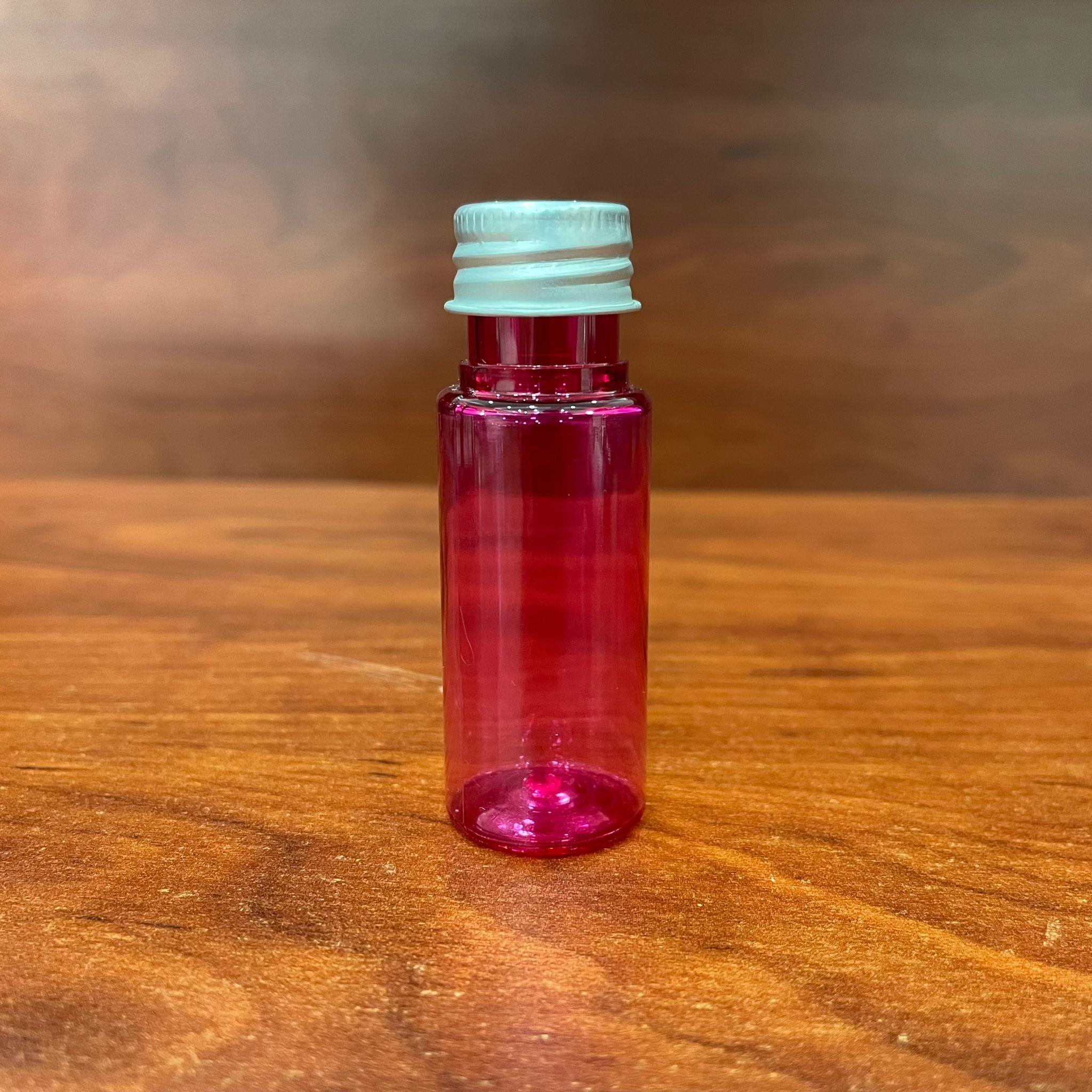 15 CC SİLİNDİR PET ŞİŞE - CONTALI GÜMÜŞ METAL KAPAKLI - 15 ML PET ŞİŞE - PEMBE
