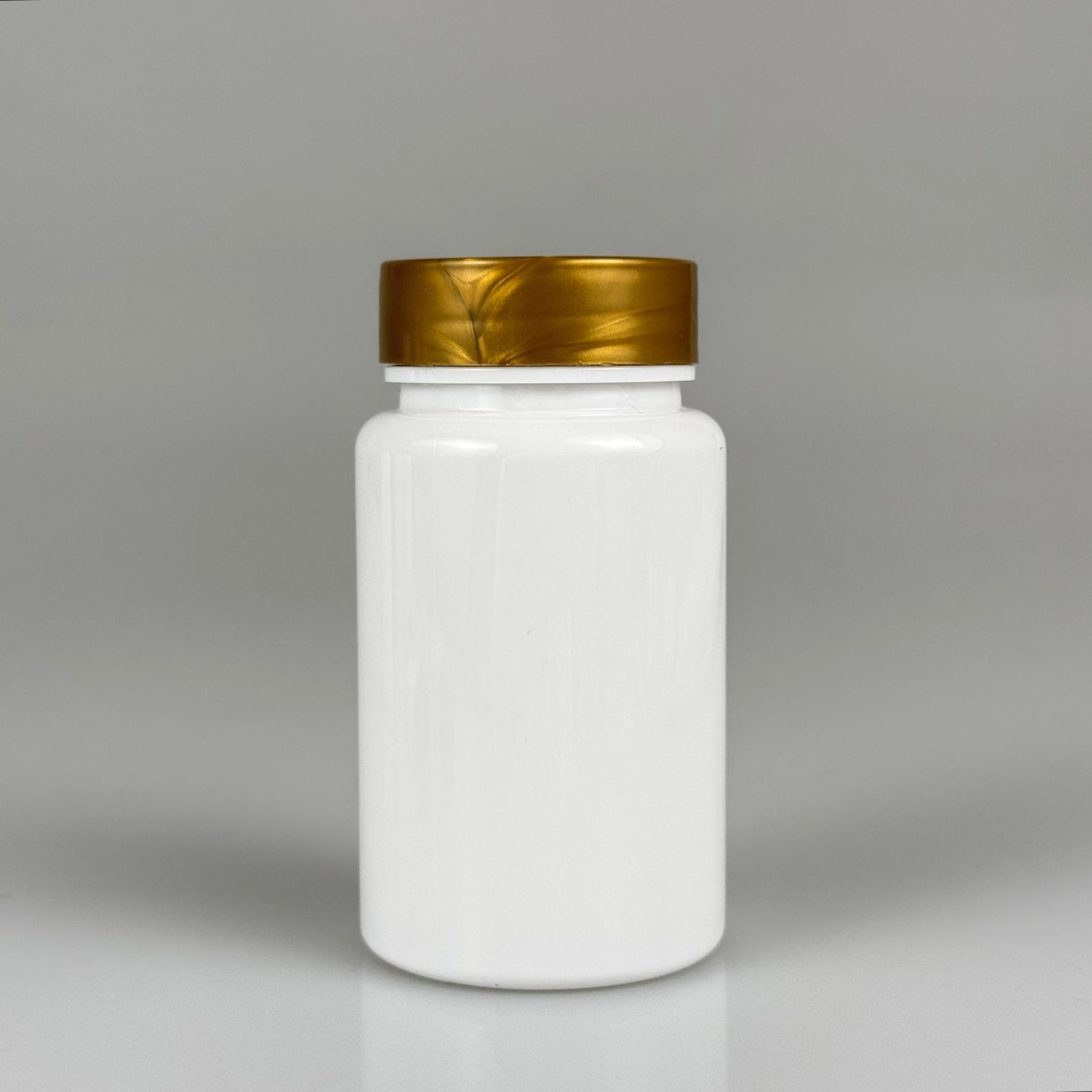 100 CC BEYAZ PET TABLET ŞİŞESİ - GOLD KAPAKLI - 100 ML KAPSÜL KUTUSU - İLAÇ ŞİŞESİ - MEDİKAL HAP ŞİŞESİ - FARMASÖTİK KAVANOZ