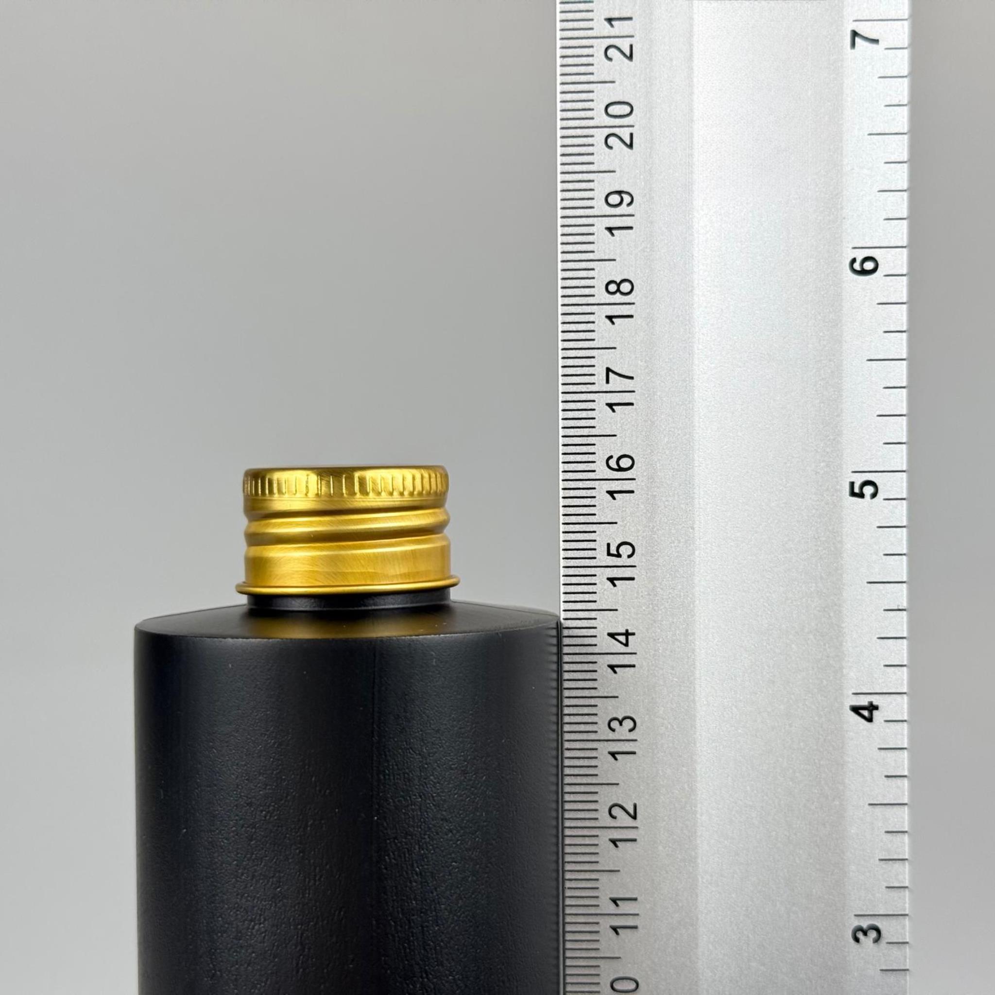 250 CC SİYAH SİLİNDİR MODEL MAT SERT POLİETİLEN ASETON ŞİŞESİ (24 AĞIZ) + KÖPÜK CONTALI GOLD METAL ALÜMİNYUM KAPAK TAKIM - 250 ML KAPAKLI POLİETİLEN ŞİŞELER