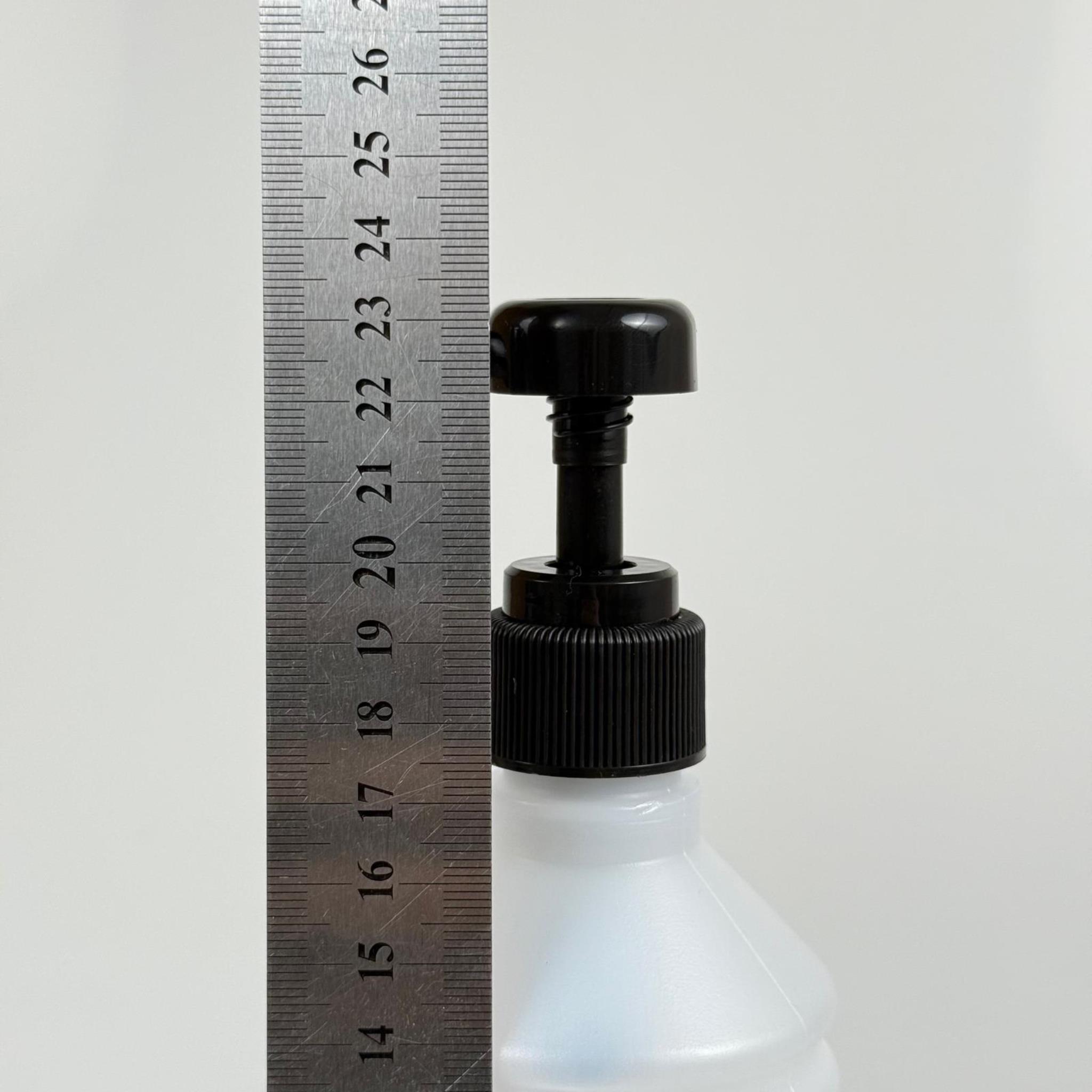 500 CC YARI SAYDAM POLİETİLEN SİLİNDİR MODEL ŞİŞE - SİYAH DOZAJ POMPALI (HER BASMADA 4 CC SIVI ATAR)  - 0,5 LT POMPALI ŞİŞE - ŞURUP, ŞAMPUAN, KREM GİBİ YOĞUN KIVAMLI SIVILARDA KULLANILIR