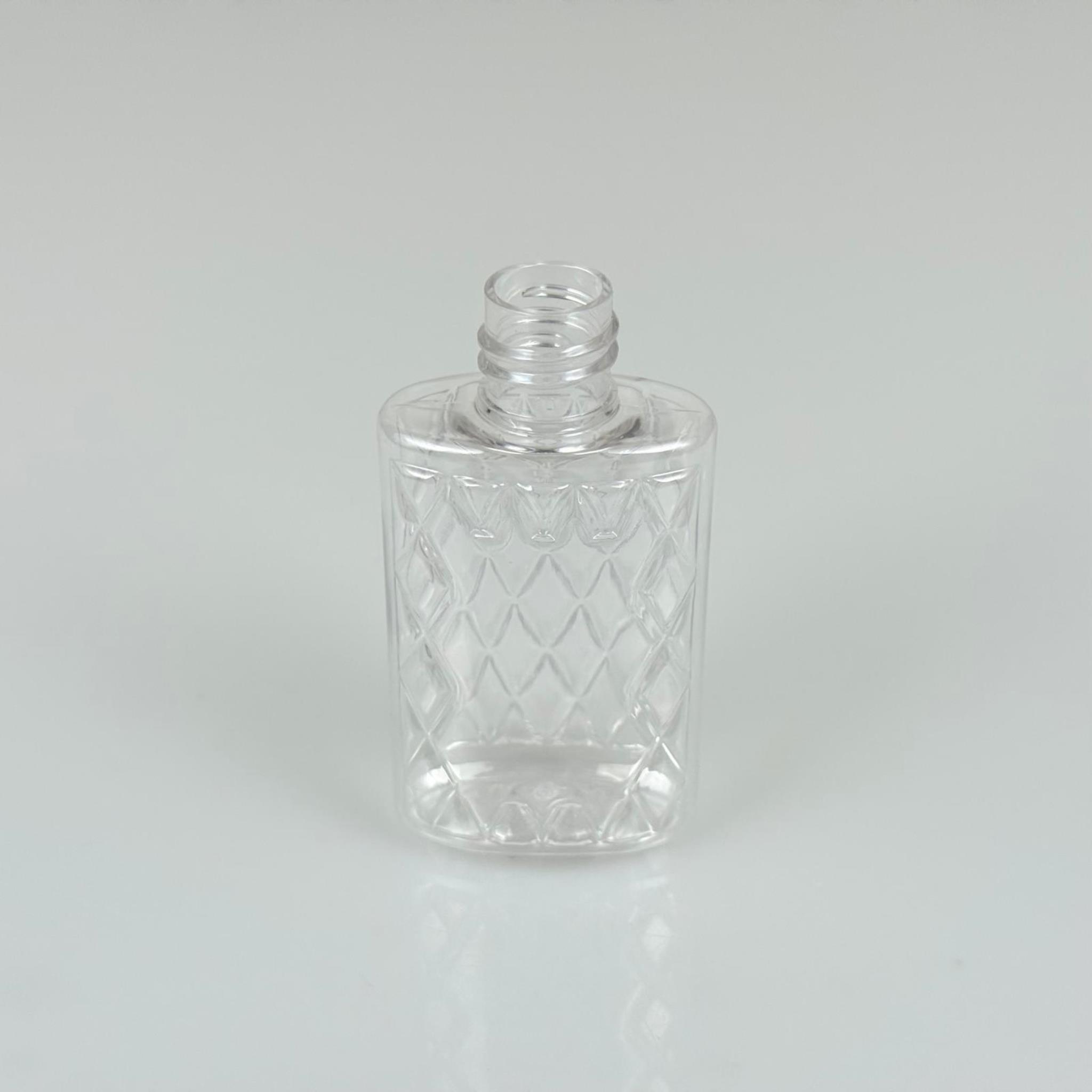 50 CC ŞEFFAF PET KÖŞELİ PARFÜM ŞİŞESİ  - 18 AĞIZ - 50 ML PLASTİK PARFÜM - KOLONYA ŞİŞESİ