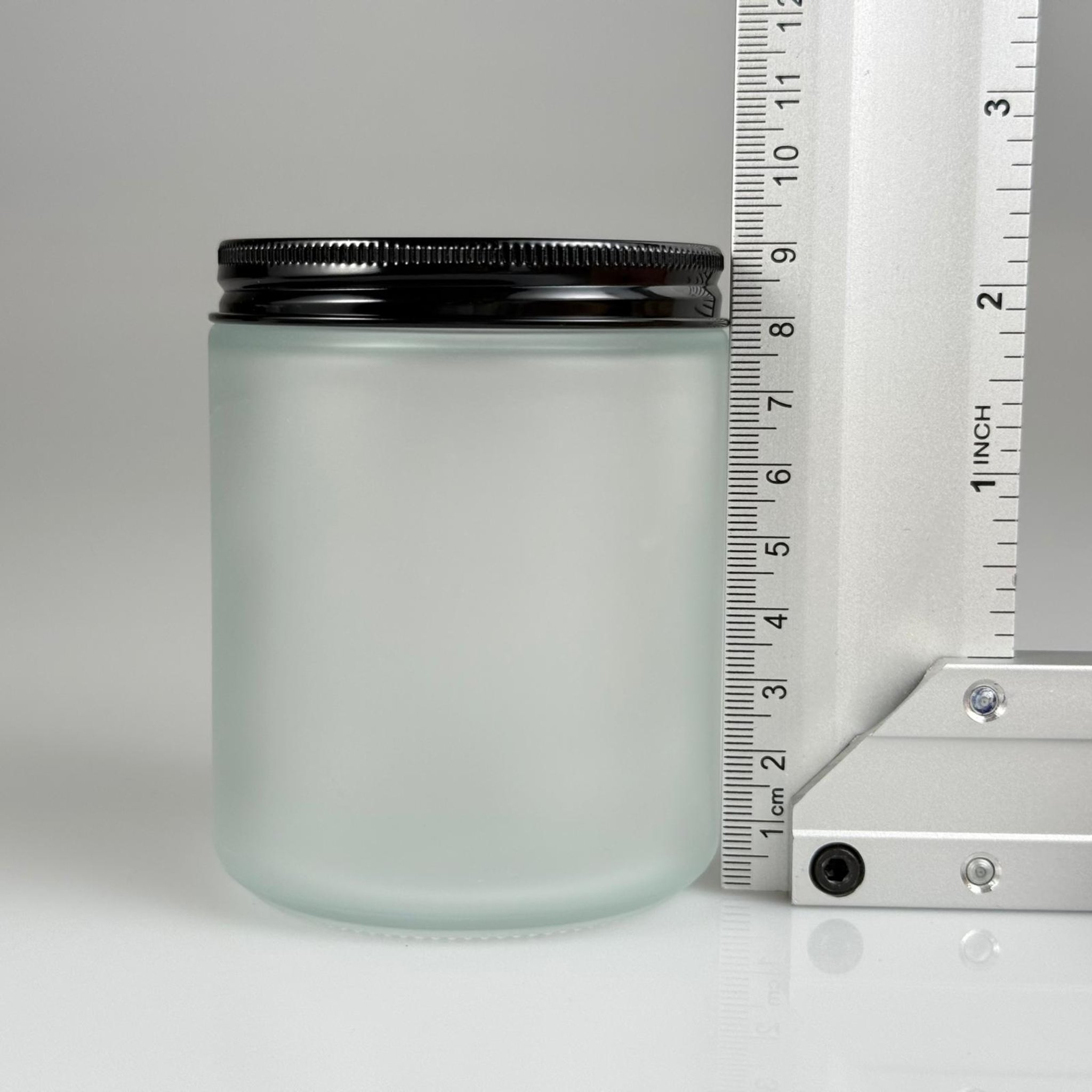 270 CC CAM BUZLU MUM KAVANOZU - KÖPÜK CONTALI SIZDIRMAZ SİYAH METAL KAPAKLI  - 270 ML KREM KAVANOZU - MUM KAVANOZLARI - MEDİKAL KAVANOZ