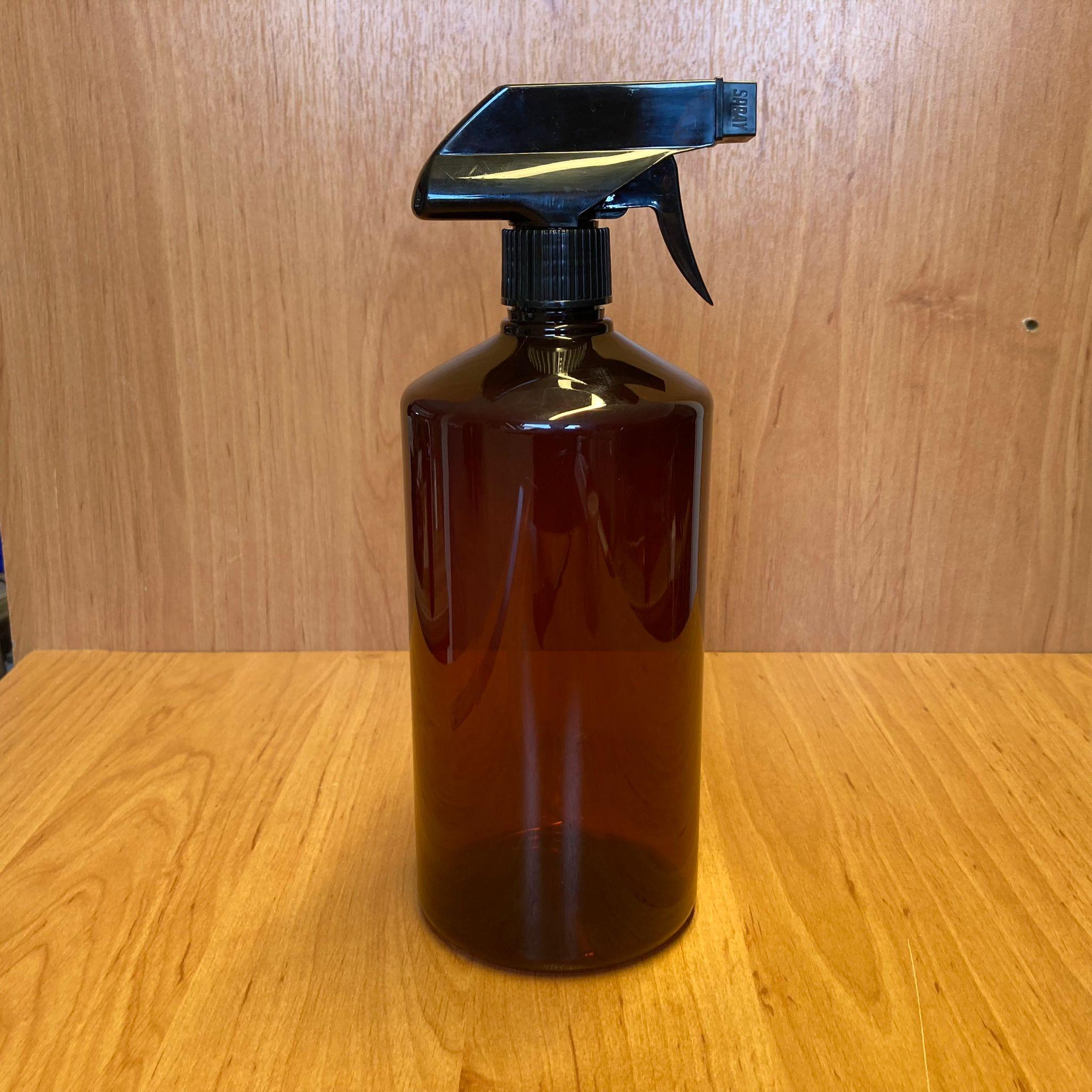 950 CC AMBER PLASTİK ŞİŞE - SİYAH TETİK SPREYLİ  - 950 ML KAHVERENGİ BOŞ PLASTİK ŞİŞE - KALIN (45 GR)