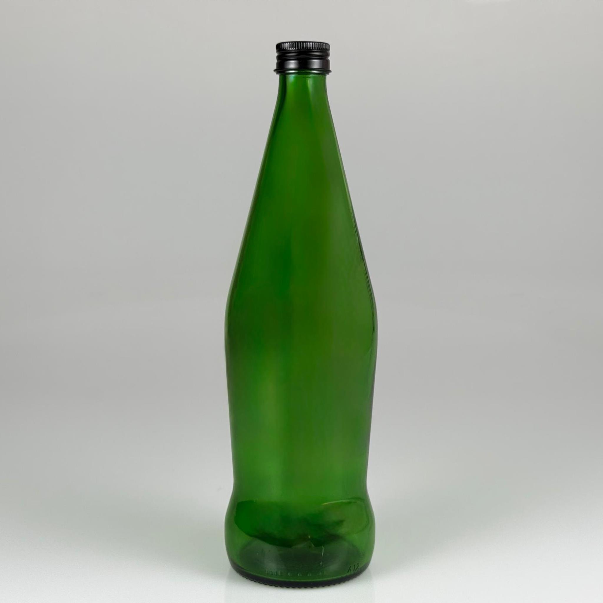750 CC YEŞİL CAM ŞİŞE - SİYAH METAL KAPAKLI - 750 ML CAM ŞİŞE