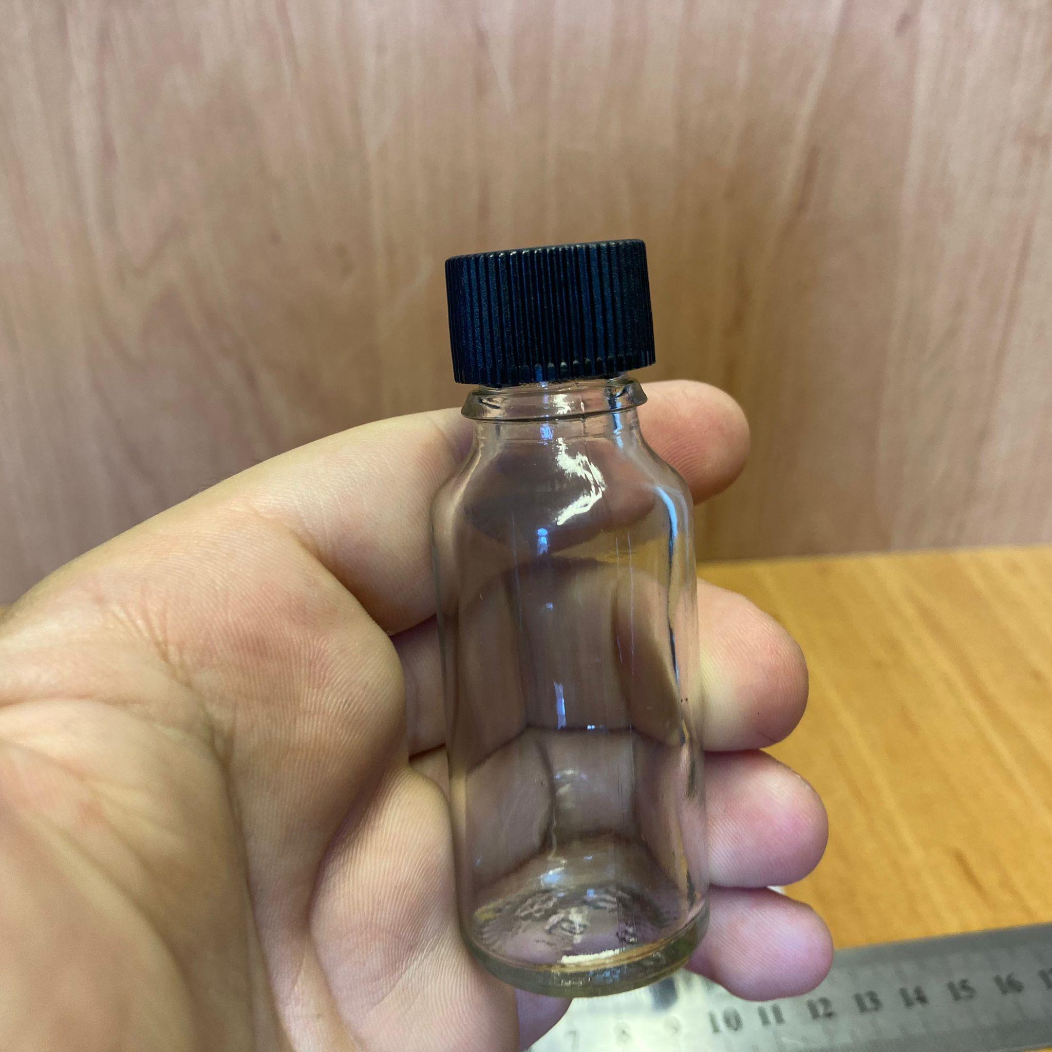 20 CC ŞEFFAF İÇTEN DAMLALIKLI - SİYAH PLASTİK KAPAKLI CAM ŞİŞE - 20 ML KOLONYA TIPALI CAM ŞİŞE