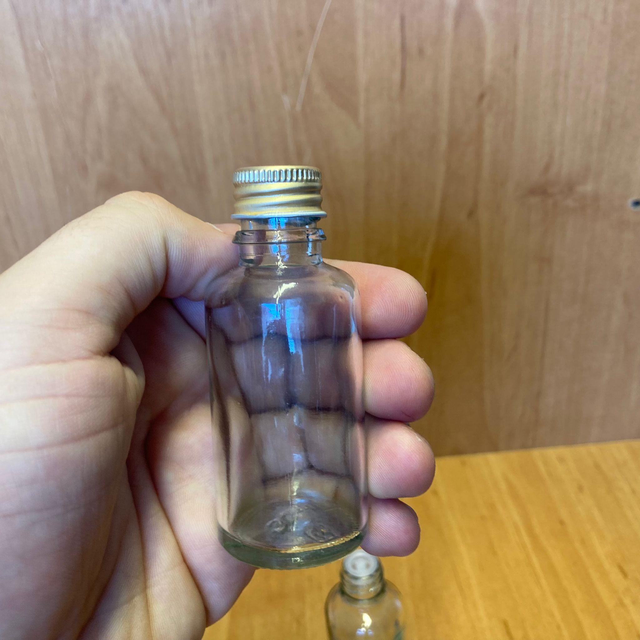 30 CC ŞEFFAF İÇTEN DAMLALIKLI - GOLD METAL KAPAKLI CAM ŞİŞE - 30 ML KOLONYA TIPALI CAM ŞİŞE