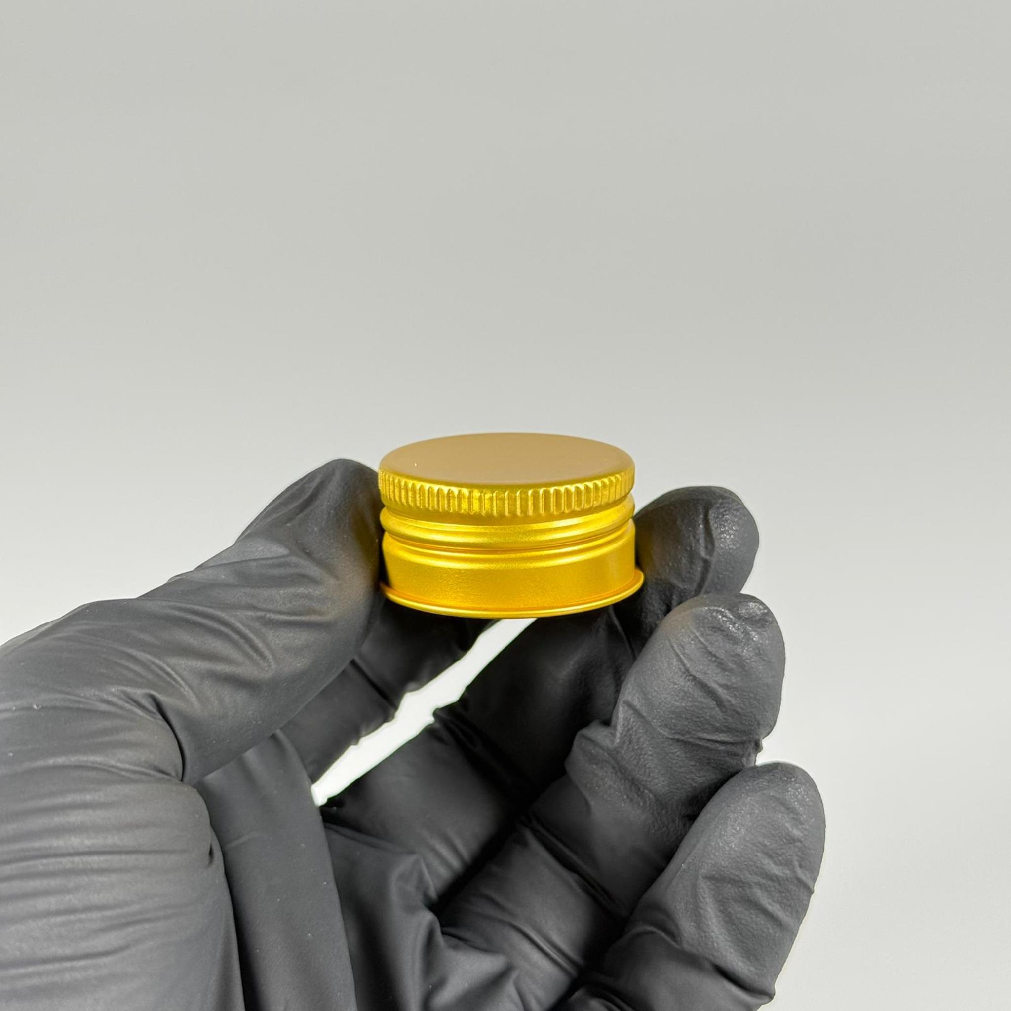 31/18 MM VİDALI METAL ALÜMİNYUM GOLD KAPAK - 31 MM VİDALI AĞIZ DORİKA, MARASKA, GALON ŞİŞELER İÇİN ELLE KAPANABİLİR METAL KAPAK