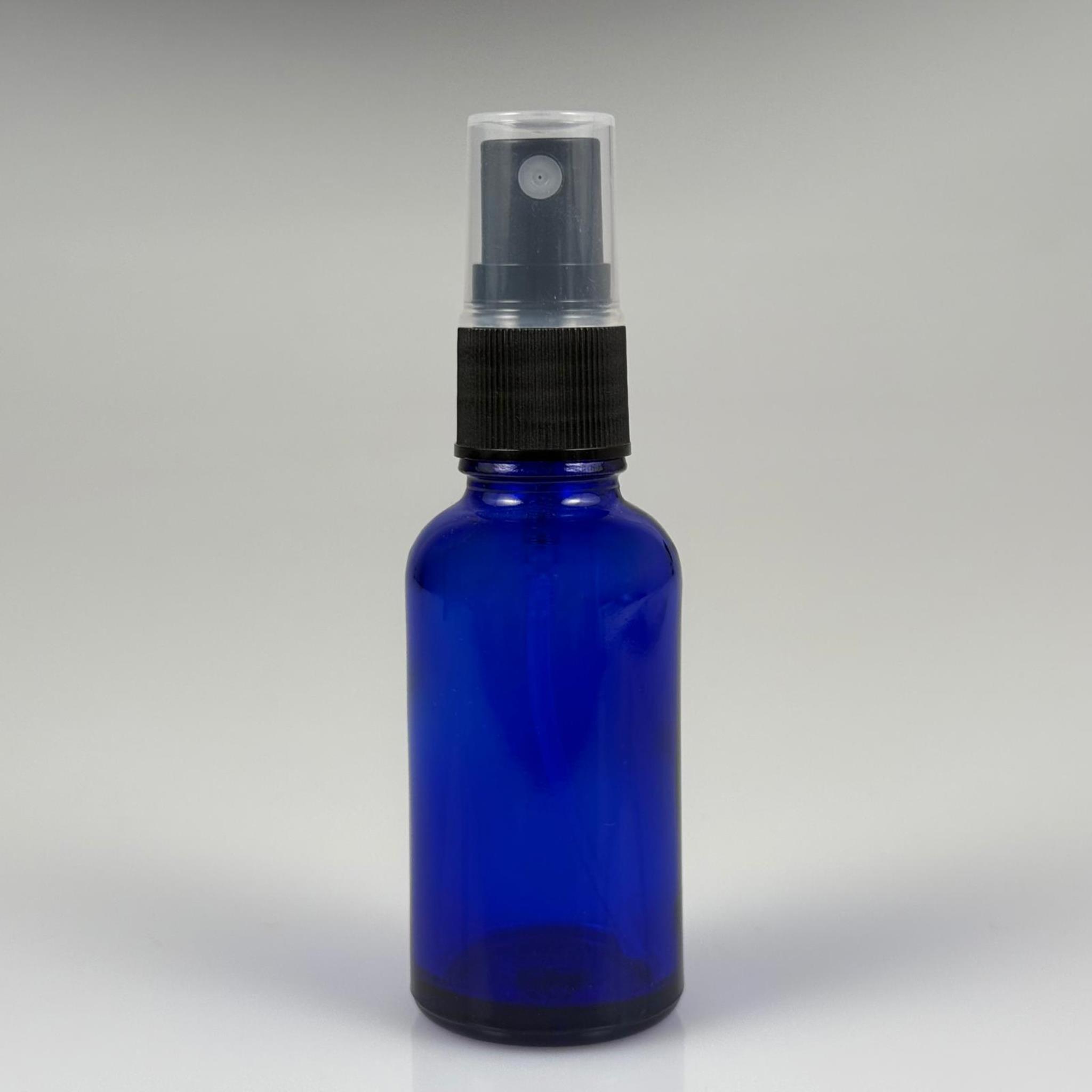 30 CC MAVİ CAM ŞİŞE - SİYAH SPREYLİ TAKIM - 30 ML SİYAH SPREYLİ MAVİ CAM ŞİŞE