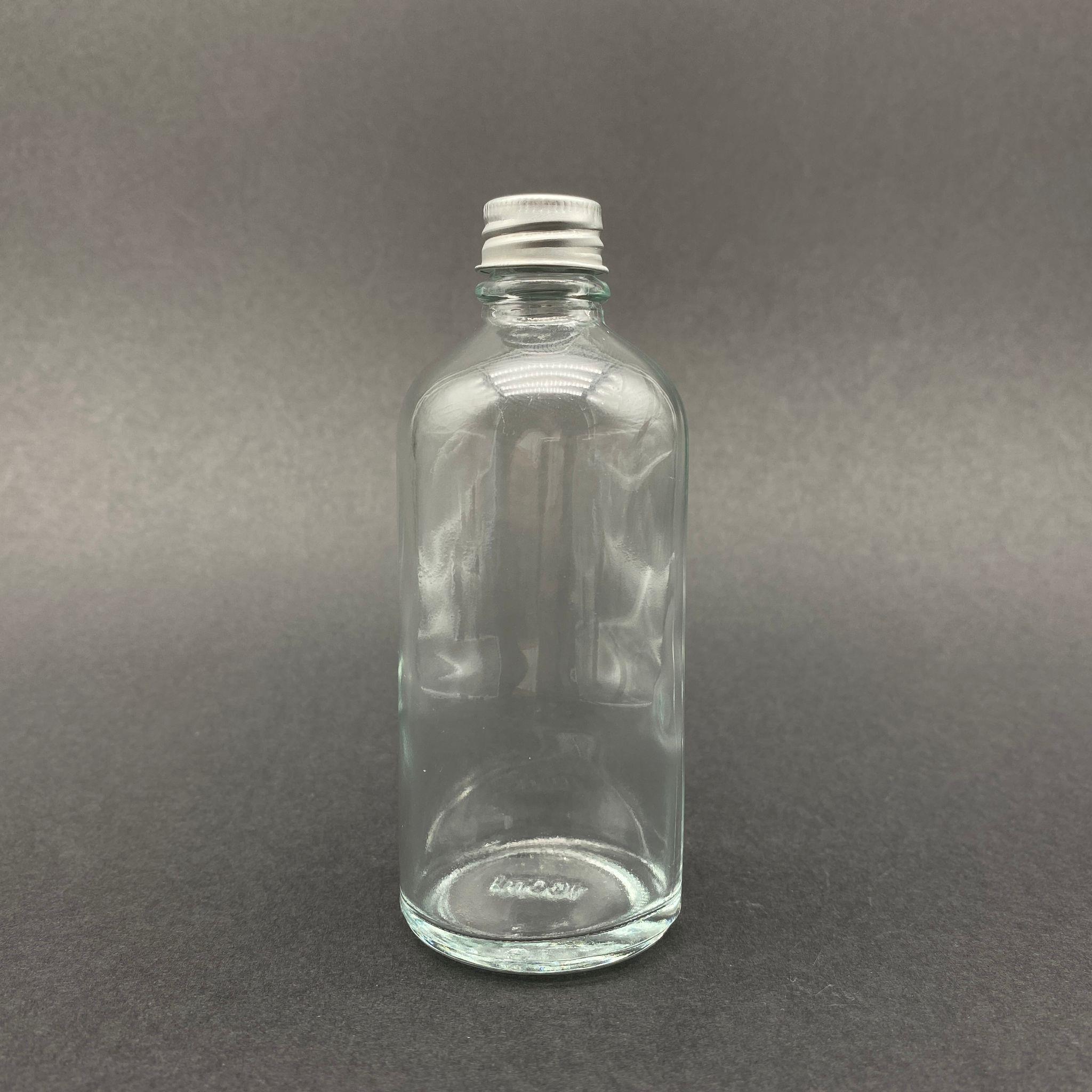 100 CC CAM ŞİŞE - GÜMÜŞ ALÜMİNYUM KAPAKLI - 100 ML STANDART CAM ŞİŞE