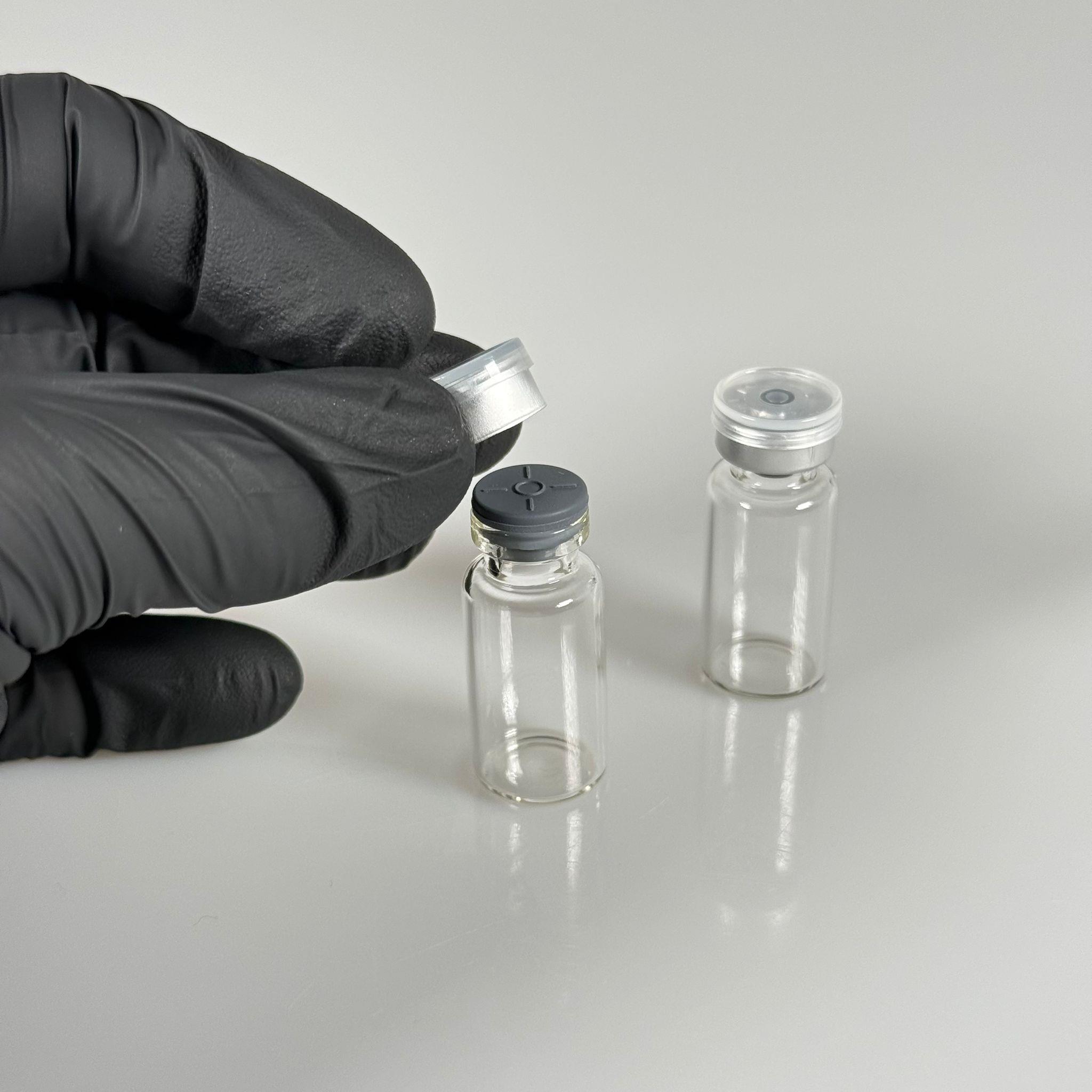 3 ML vial flakon şişe - 13 ağız 3 cc şeffaf cam ilaç şişesi + kauçuk butil enjektör tıpası + gümüş alüminyum kapaklı takım