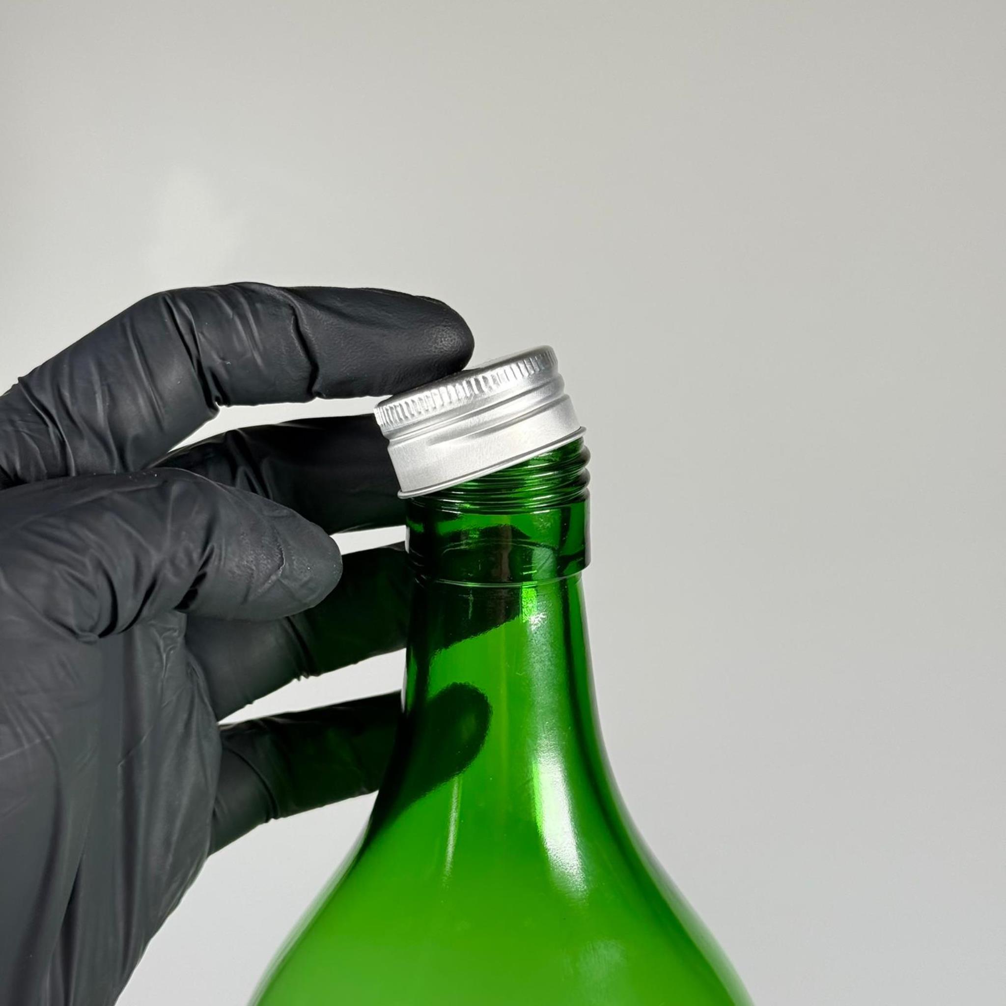 2000 CC YEŞİL CAM ŞİŞE - GÜMÜŞ METAL ALÜMİNYUM KAPAKLI - 2000 ML YAĞ ŞİŞESİ - SİRKE ŞİŞESİ - 2 LİTRE CAM ŞİŞE