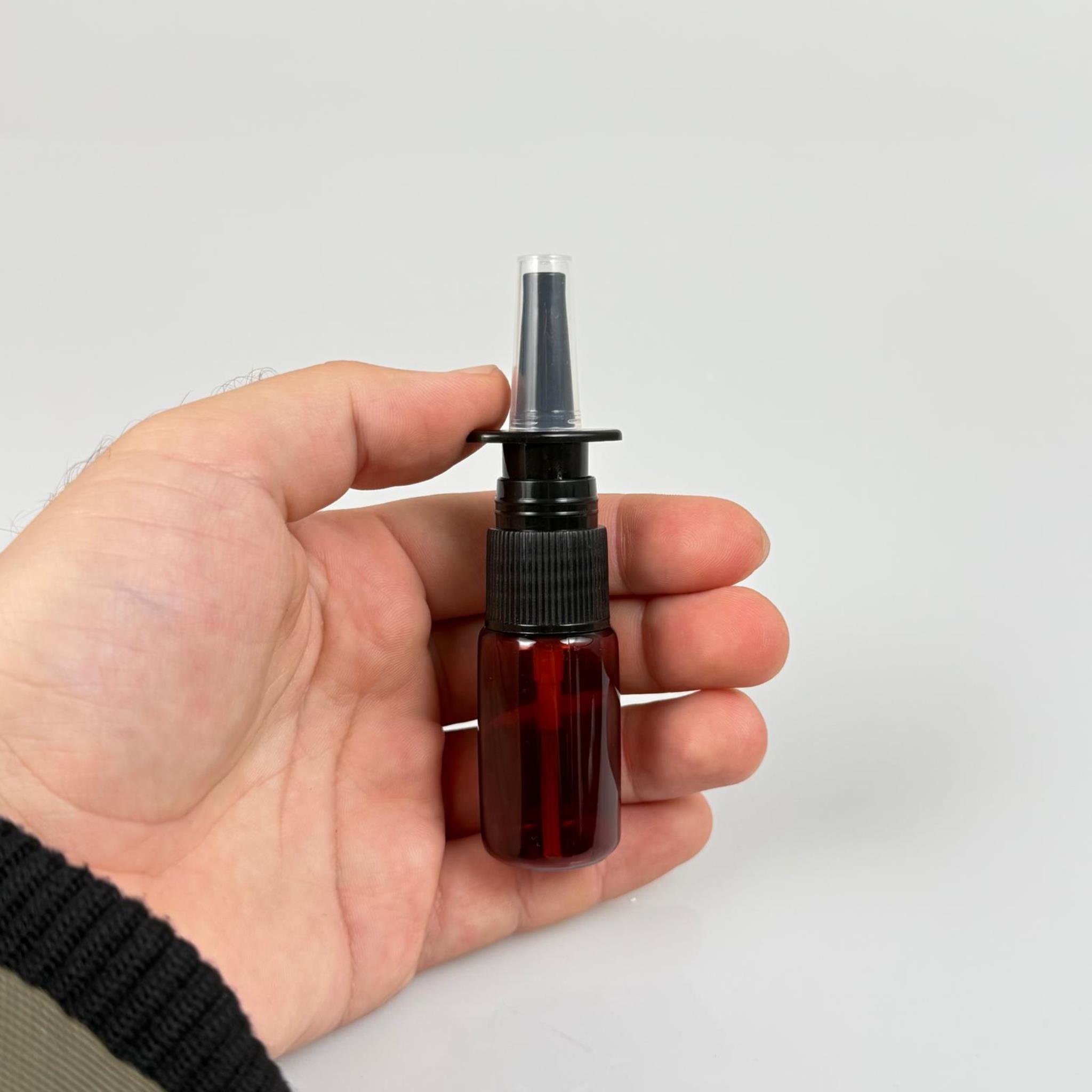 10 CC AMBER PET ŞİŞE- SİYAH NAZAL BURUN SPREYLİ 10 ML PLASTİK ŞİŞE