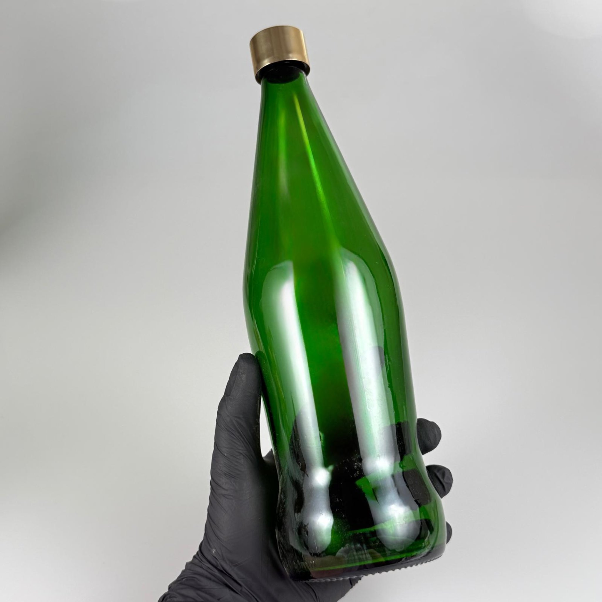 750 CC YEŞİL CAM ŞİŞE + ALÜMİNYUM KAPLAMALI GOLD KAPAKLI TAKIM - 750 ML YEŞİL ŞİŞE