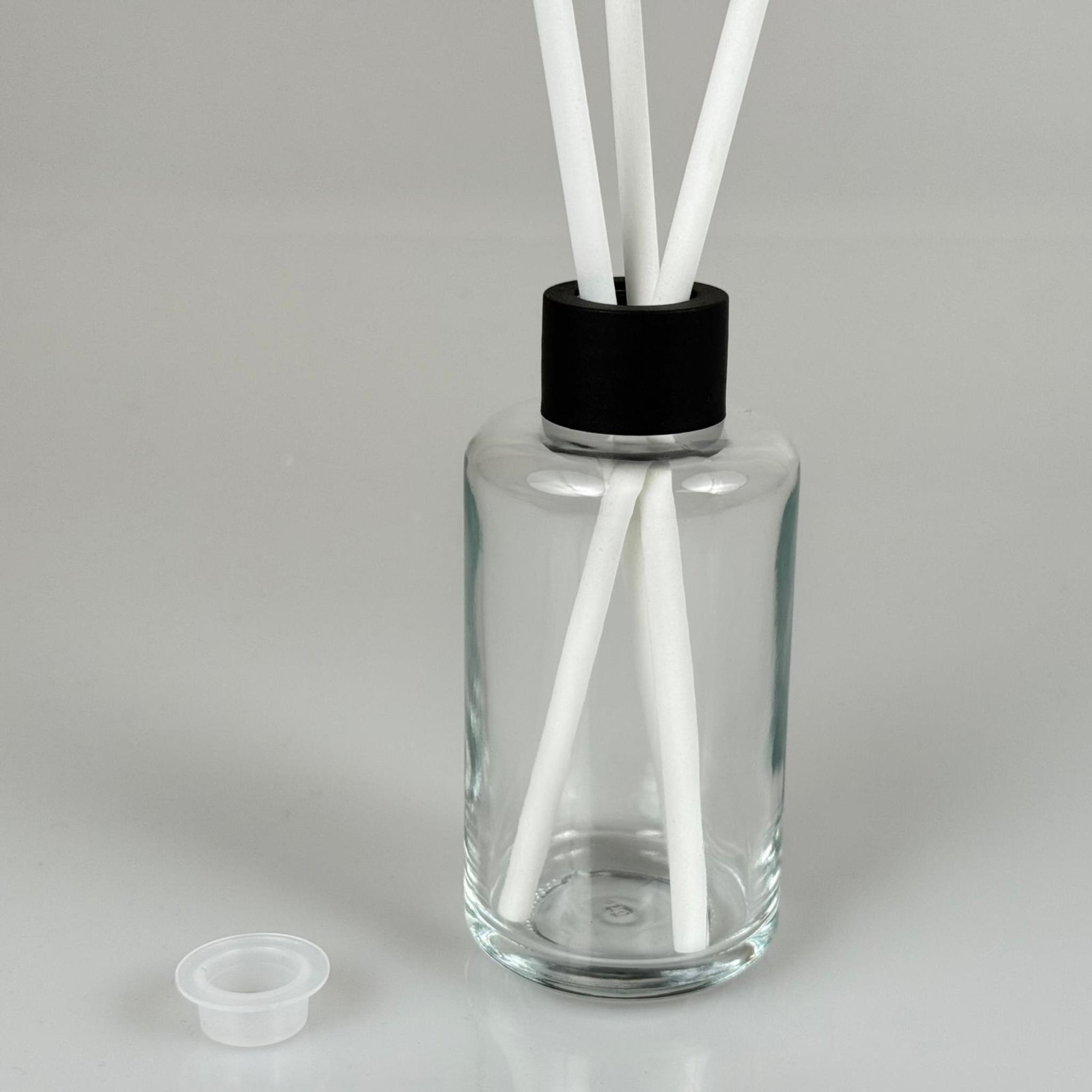 110 CC YUVARLAK UZUN SİLİNDİR MODEL CAM BAMBU ODA KOKUSU ŞİŞESİ - 110 ML ÇUBUKLU KÖŞELİ BAMBU ODA KOKUSU ŞİŞESİ - DİFÜZÖR ŞİŞE- CAM ŞİŞE + SİYAH KAPAK + TIPA + 3 ADET FİBER BEYAZ BAMBU ÇUBUK