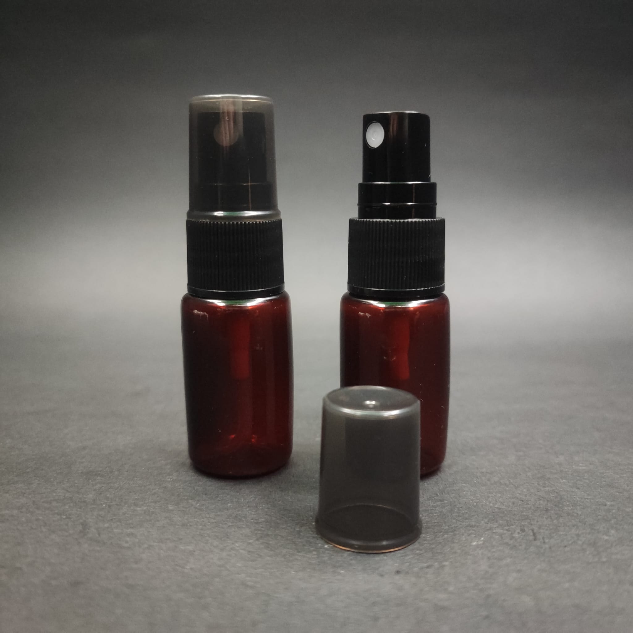 10 CC AMBER PET ŞİŞE - SİYAH SPREYLİ TESTER 10 ML PLASTİK ŞİŞE