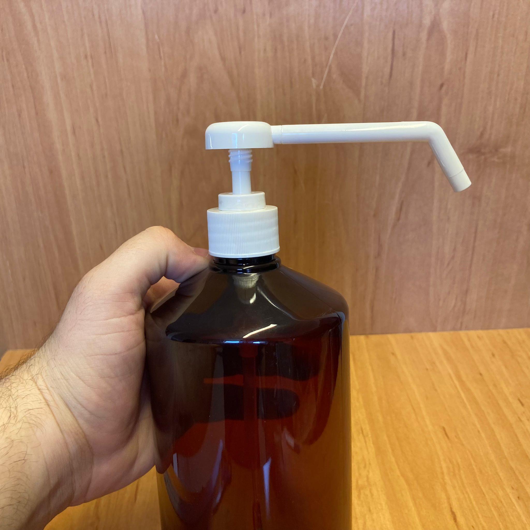 950 CC AMBER PLASTİK ŞİŞE - DİSPANSİYER POMPALI - 950 ML KAHVERENGİ BOŞ PLASTİK ŞİŞE - KALIN (45 GR)