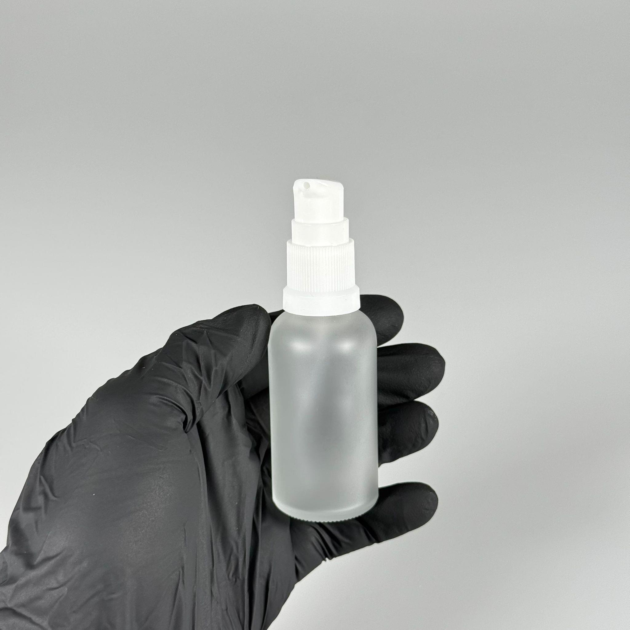 30 CC BUZLU CAM ŞİŞE - SIZDIRMAZ ETEKLİ BEYAZ LOSYON POMPALI TAKIM - 30 ML LOSYON ŞİŞESİ - YAĞ, KREM GİBİ YOĞUN KIVAMLI SIVILAR İÇİN CAM AMBALAJ