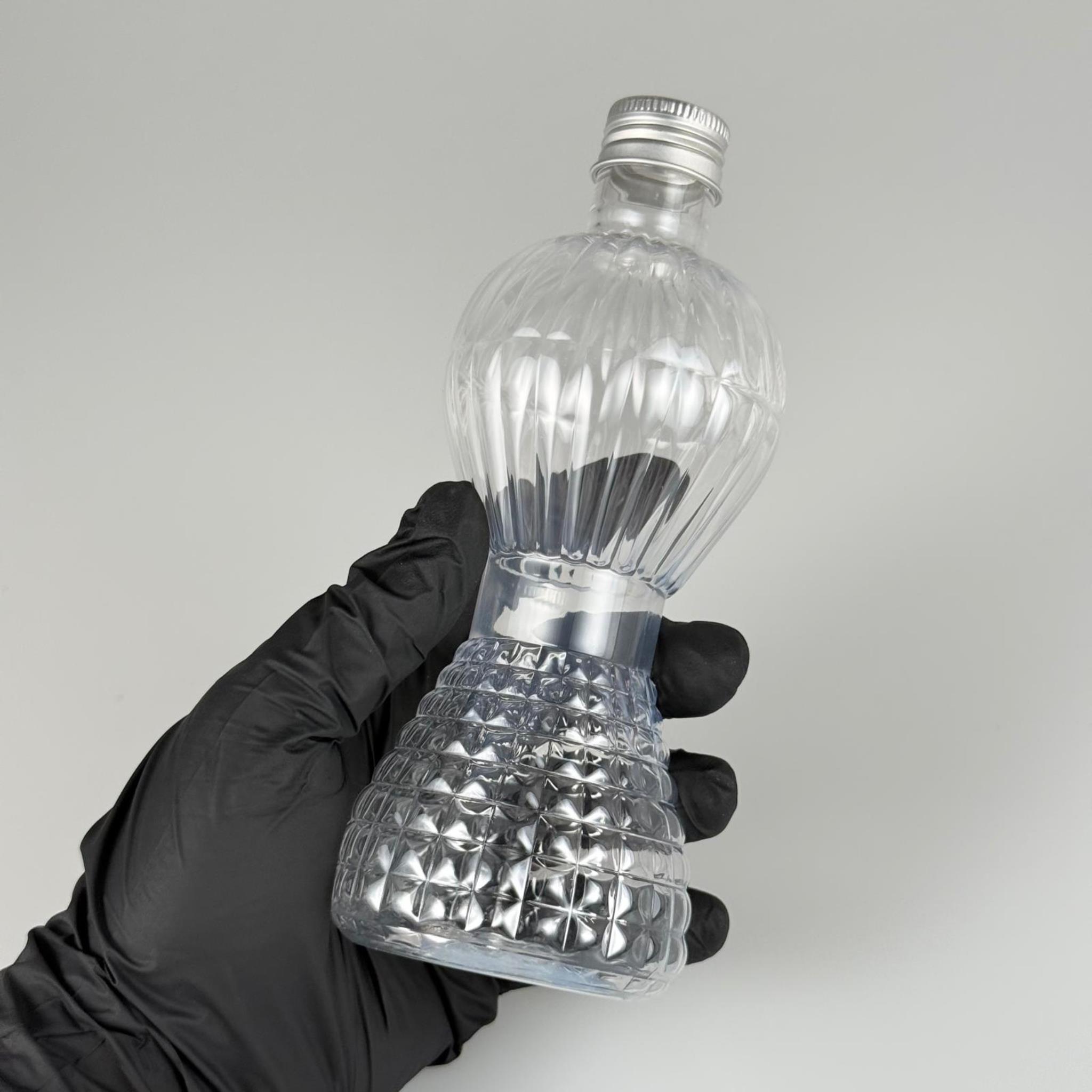 300 CC PIRLANTA ŞİŞE (CAMPET) 24 AĞIZ + KÖPÜK CONTALI GÜMÜŞ METAL ALÜMİNYUM KAPAK - 300 ML CAMPET PIRLANTA ŞİŞE
