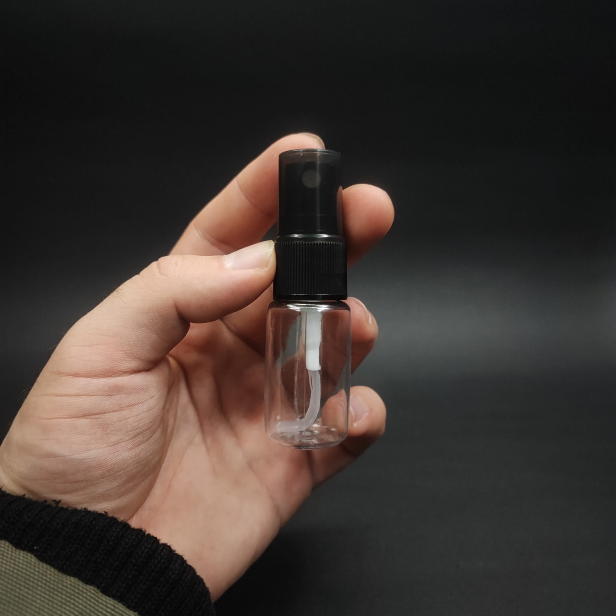 10 CC ŞEFFAF PET ŞİŞE - SİYAH SPREYLİ TESTER 10 ML PLASTİK ŞİŞE