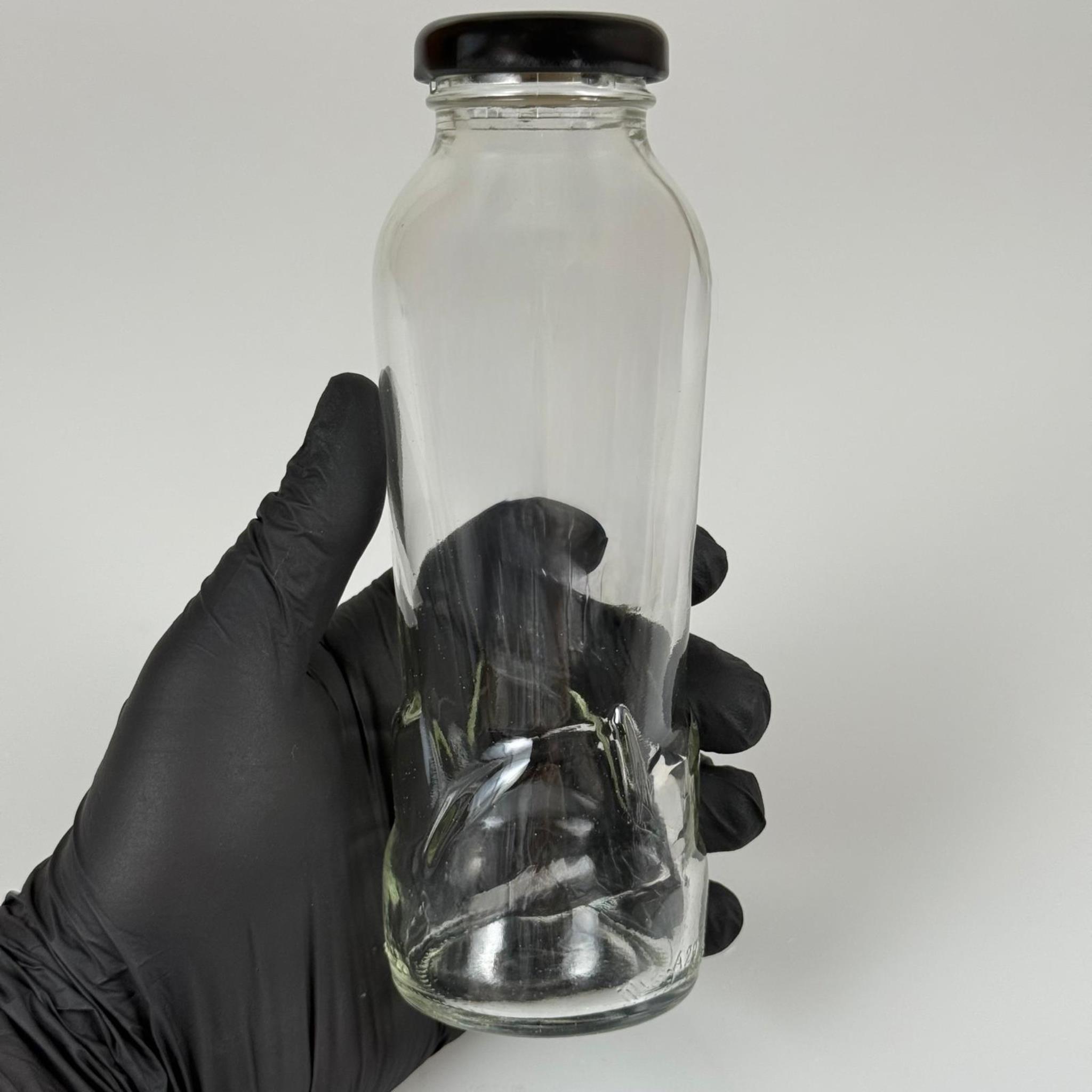 250 CC PAŞABAHÇE CAM MEYVE SUYU ŞİŞESİ - SİYAH METAL KAPAKLI - 250 ML CAM ŞİŞE - KONSERVEYE UYGUN