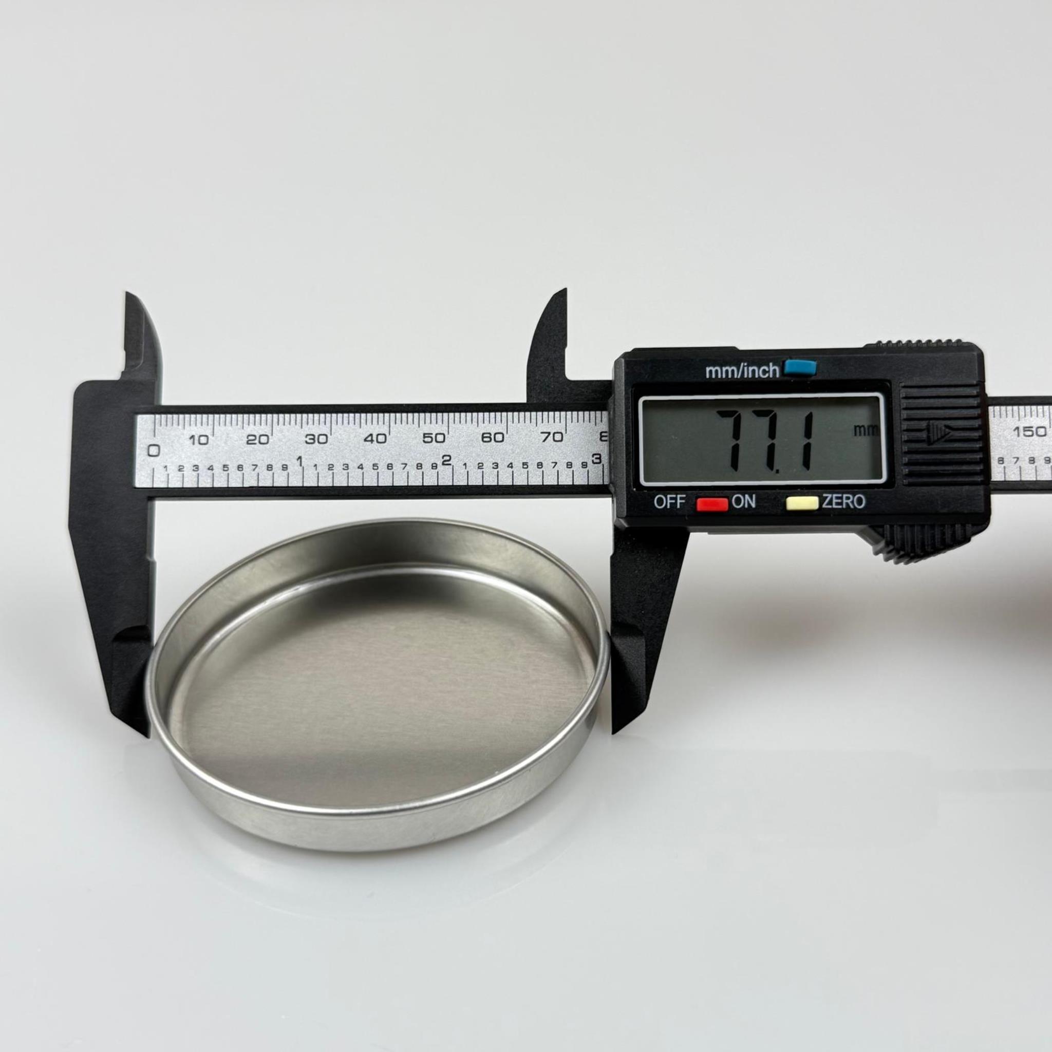 50 CC TENEKE KUTU - GÜMÜŞ - KAPAKSIZ - METAL AMBALAJ - MUM TENEKESİ 77x 12 MM