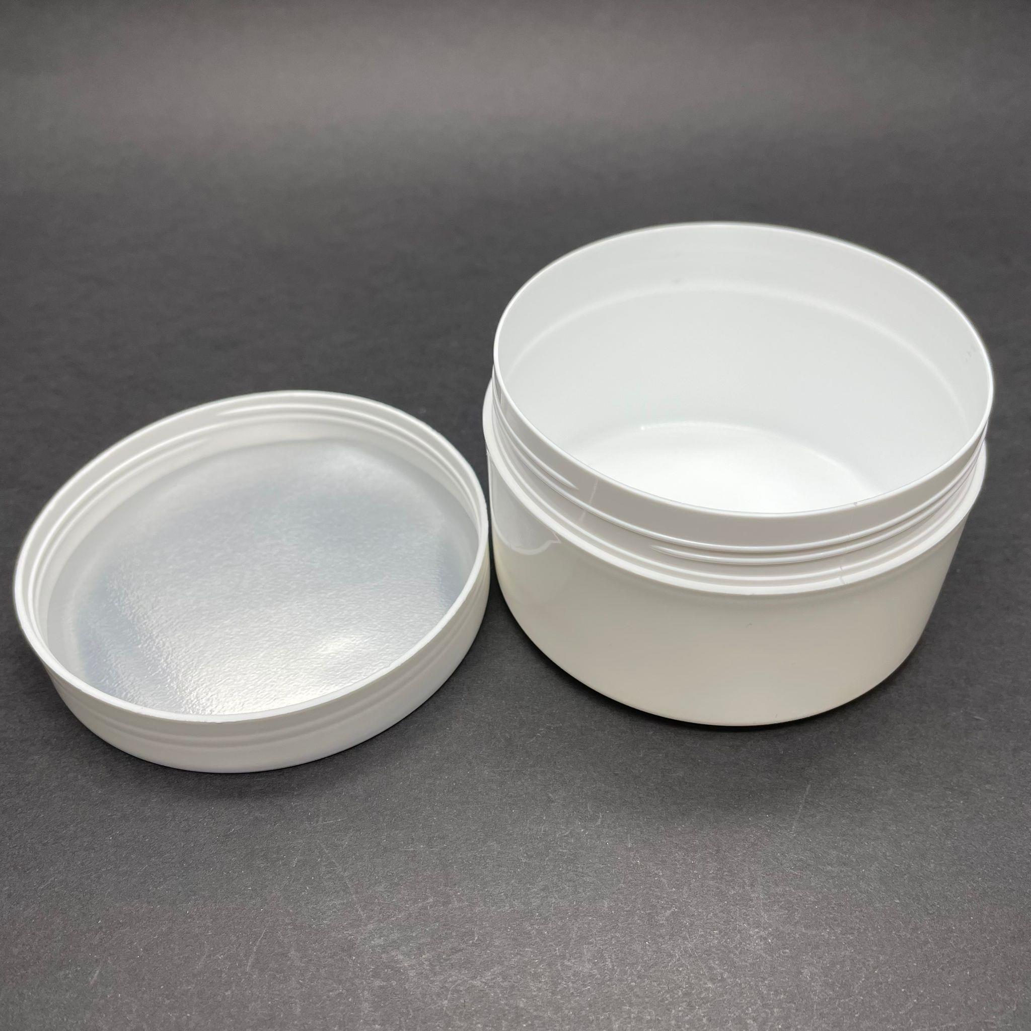 300 CC EKONOMİK KREM KAVANOZU BEYAZ - ALÜMİNYUM CONTALI KAPAKLI - 300 ML PLASTİK KAVANOZ - BOŞ POMAT KUTUSU