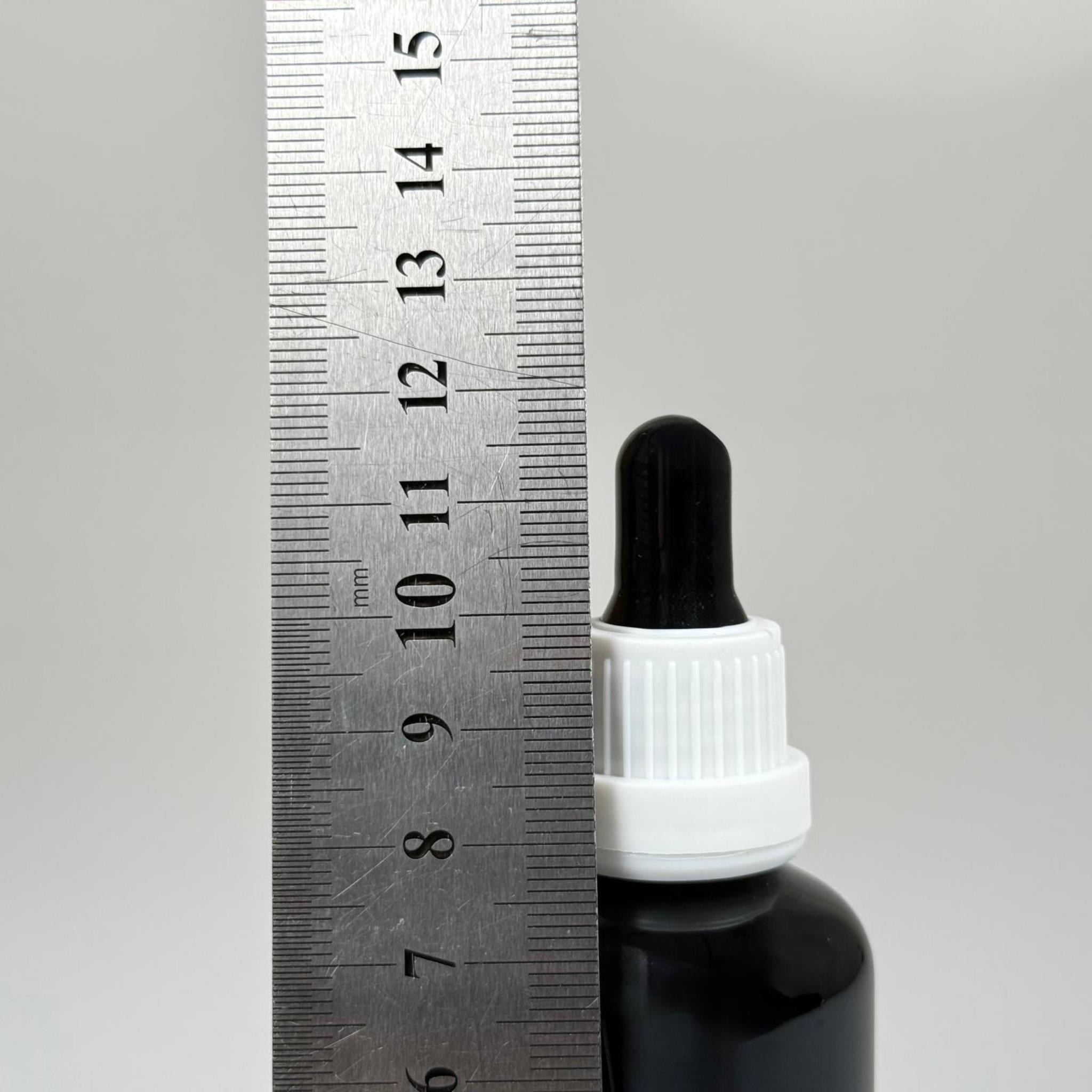 50 CC SİYAH CAM DAMLALIKLI ŞİŞE - SİYAH EMZİK - BEYAZ PLASTİK KİLİTLİ KAPAK - 50 ML SİYAH CAM DAMLALIKLI ŞİŞE