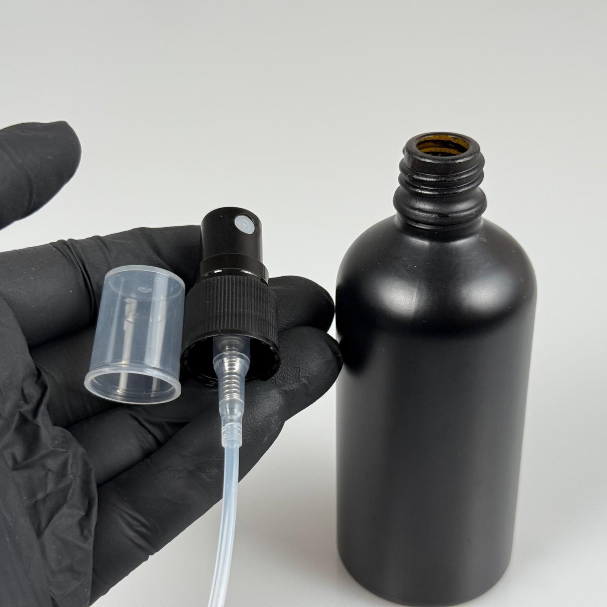100 CC MAT SİYAH CAM ŞİŞE - SİYAH SPREYLİ - 100 ML SİYAH SPREYLİ CAM ŞİŞE