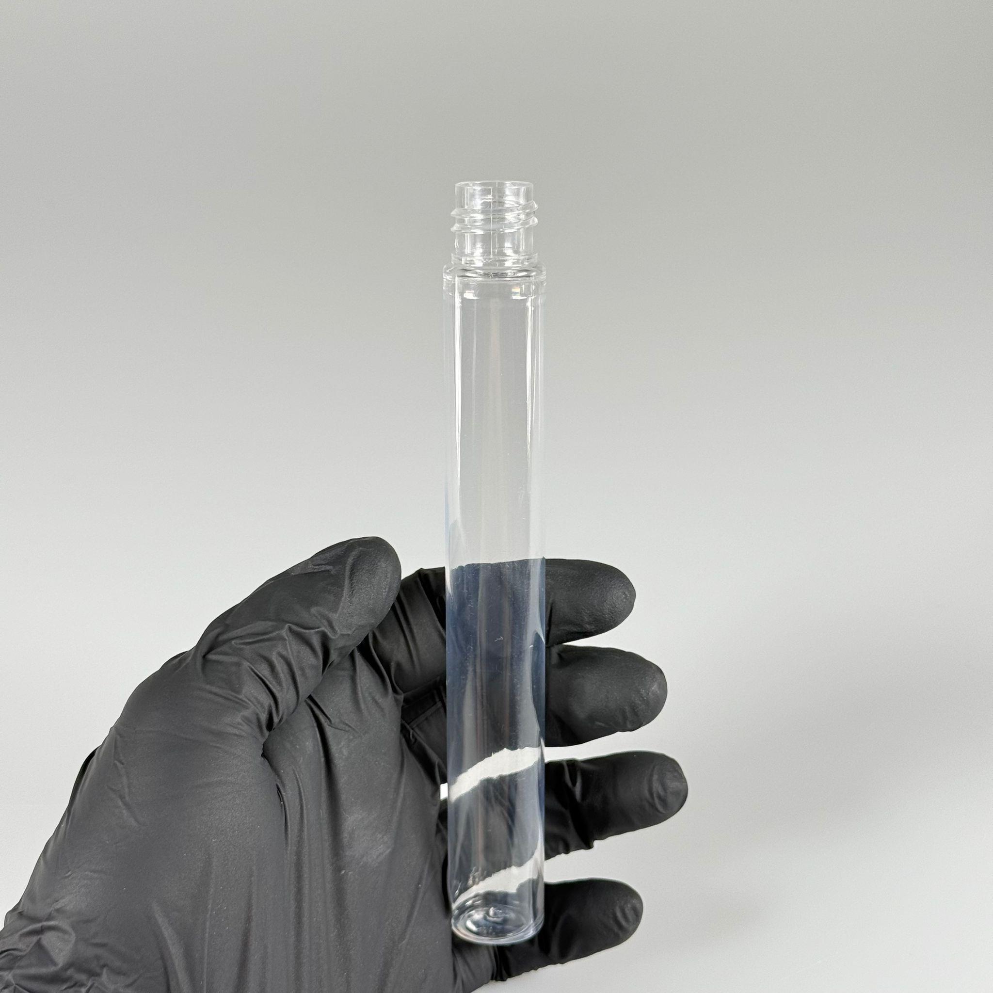 16 CM TÜP - 45 CC UZUN İNCE PET ŞİŞE - 18 AĞIZ KAPAKSIZ  - VANİLYA ÇUBUĞU, BAHARAT, DENEY TÜPÜ VB İÇİN PLASTİK TÜP