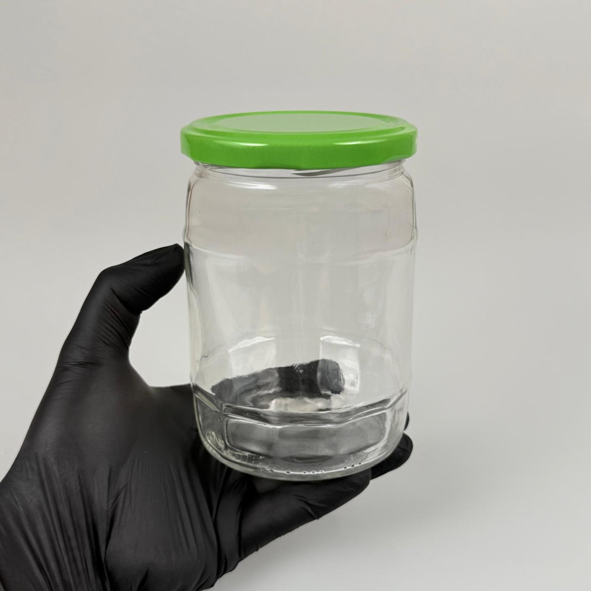 580 CC FIÇI KAVANOZ - AÇIK YEŞİL METAL KAPAKLI - 580 ML FIÇI MODEL CAM KAVANOZ