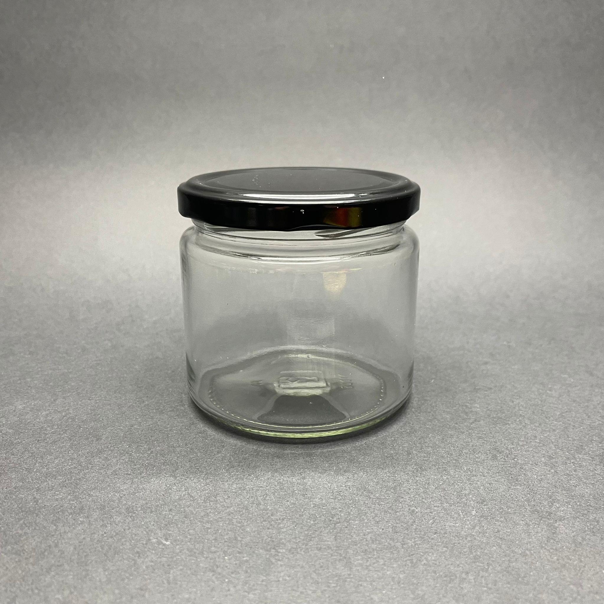 370 CC GENİŞ AĞIZLI CAM KAVANOZ - SİYAH KAPAKLI - 370 ML CAM KAVANOZ