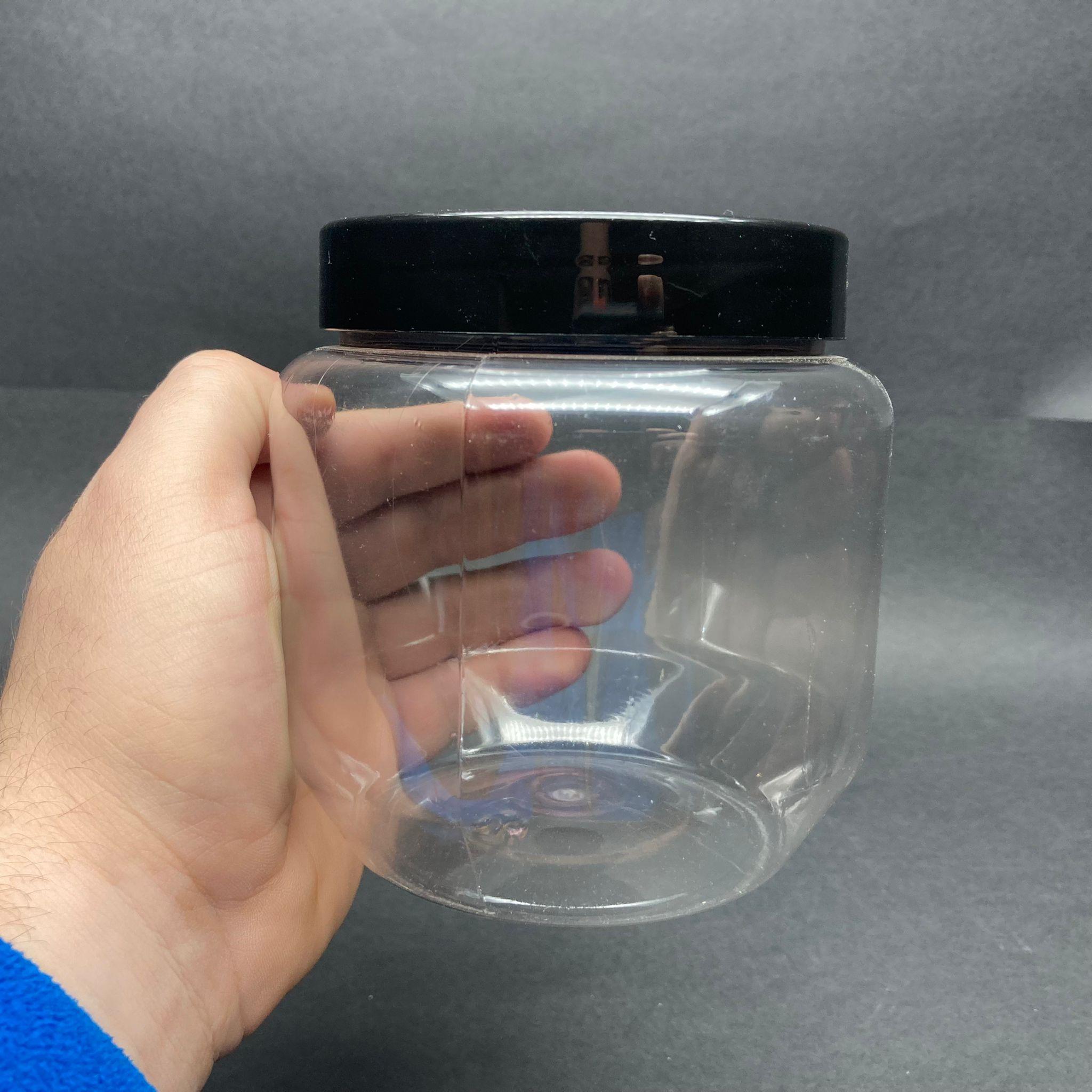 750 CC PET KAVANOZ - SİYAH PLASTİK KAPAKLI - 750 ML PLASTİK KAVANOZ