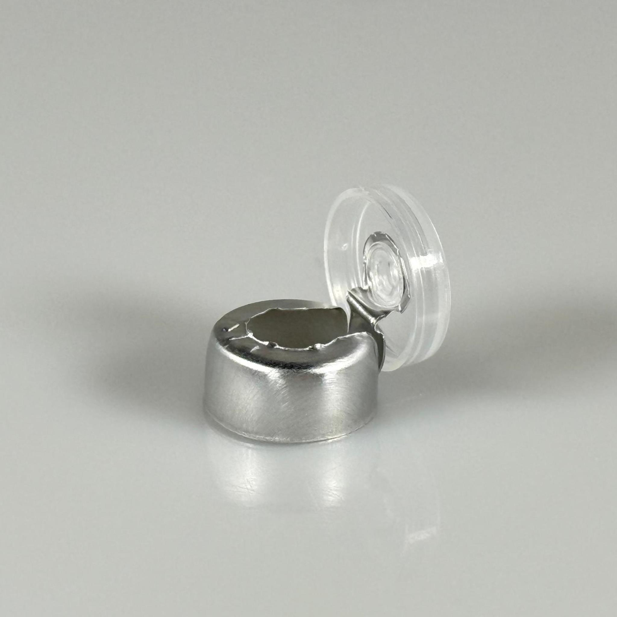 13 AĞIZ VİAL ŞİŞELER İÇİN FLİP OFF PENİSİLİN ALÜMİNYUM FLAKON KAPAK GÜMÜŞ -  13 MM FLİP-OFF KAPAK